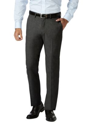 Haggar Men's 4 Way Stretch Slim Fit Super Flex Waistband Flat Front Dress Pants, 32 x 34