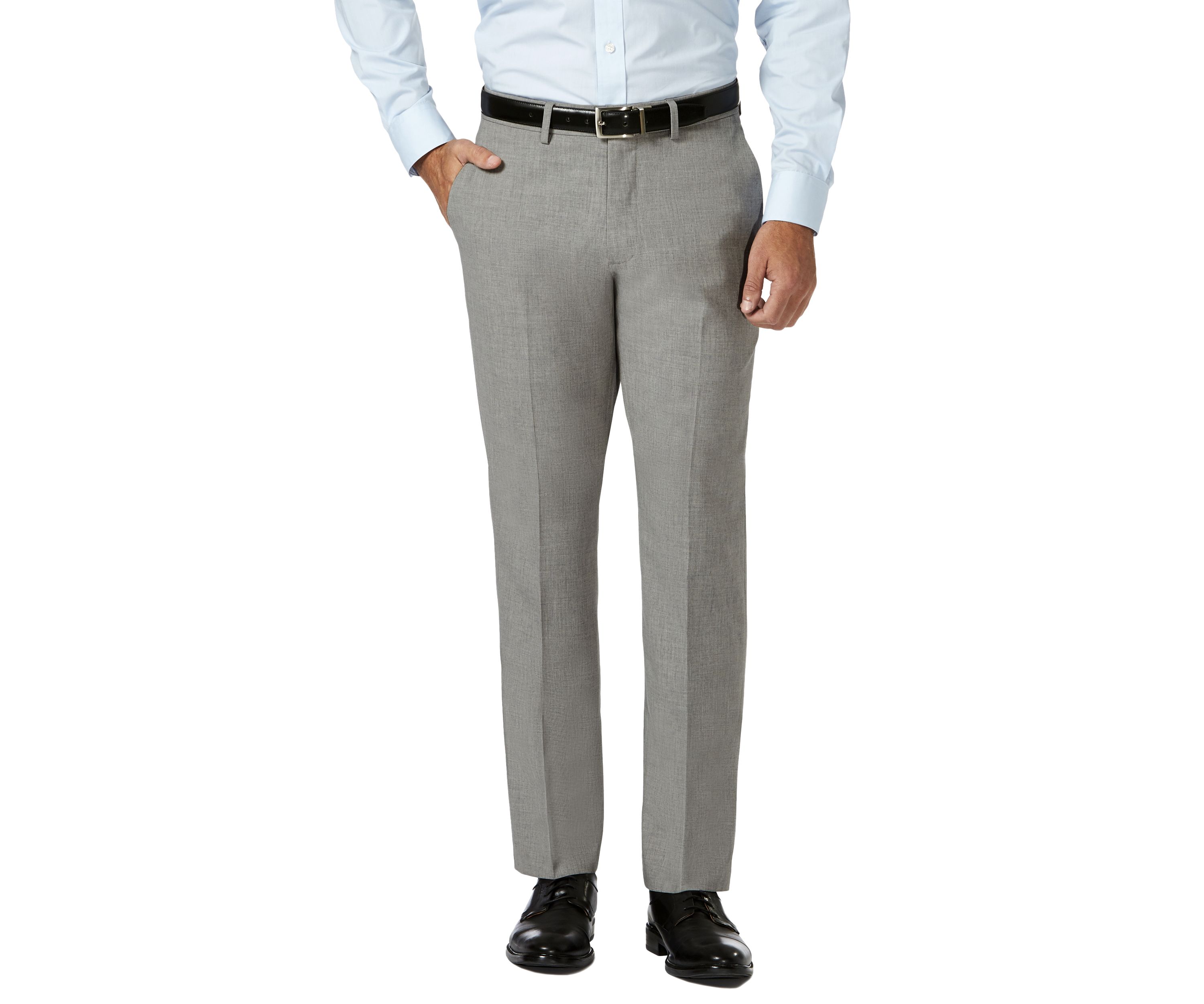 4 Way Stretch Slim Fit Super Flex Waistband Flat Front Dress Pants