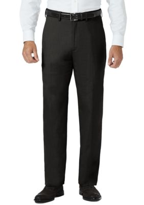 Sharkskin Classic Fit Flat Front Expandable Waist Dress Pants