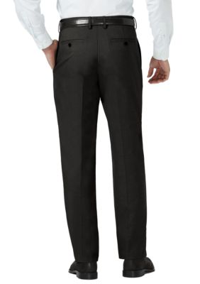 Sharkskin Classic Fit Flat Front Expandable Waist Dress Pants