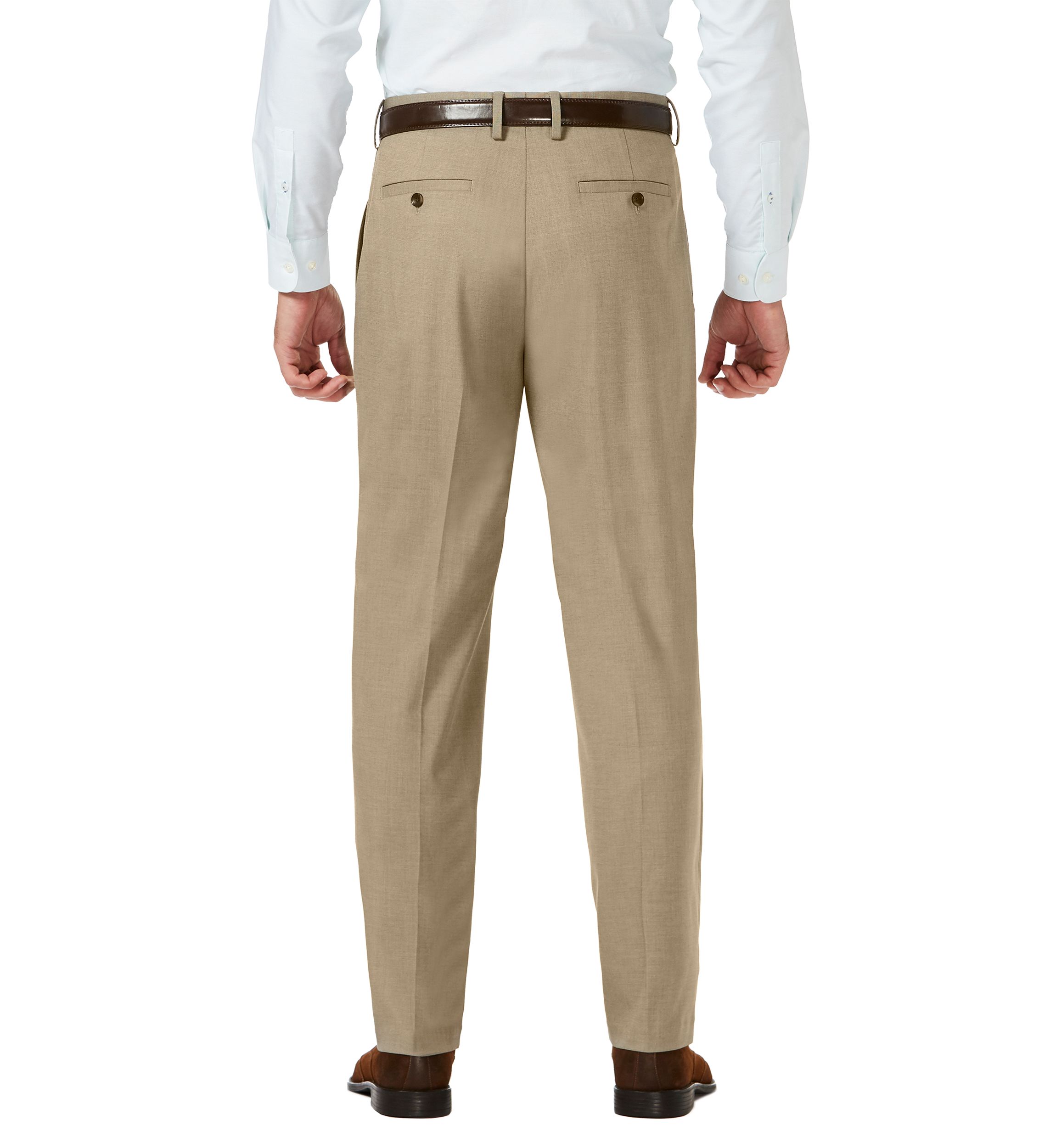 Sharkskin Classic Fit Flat Front Expandable Waist Dress Pants