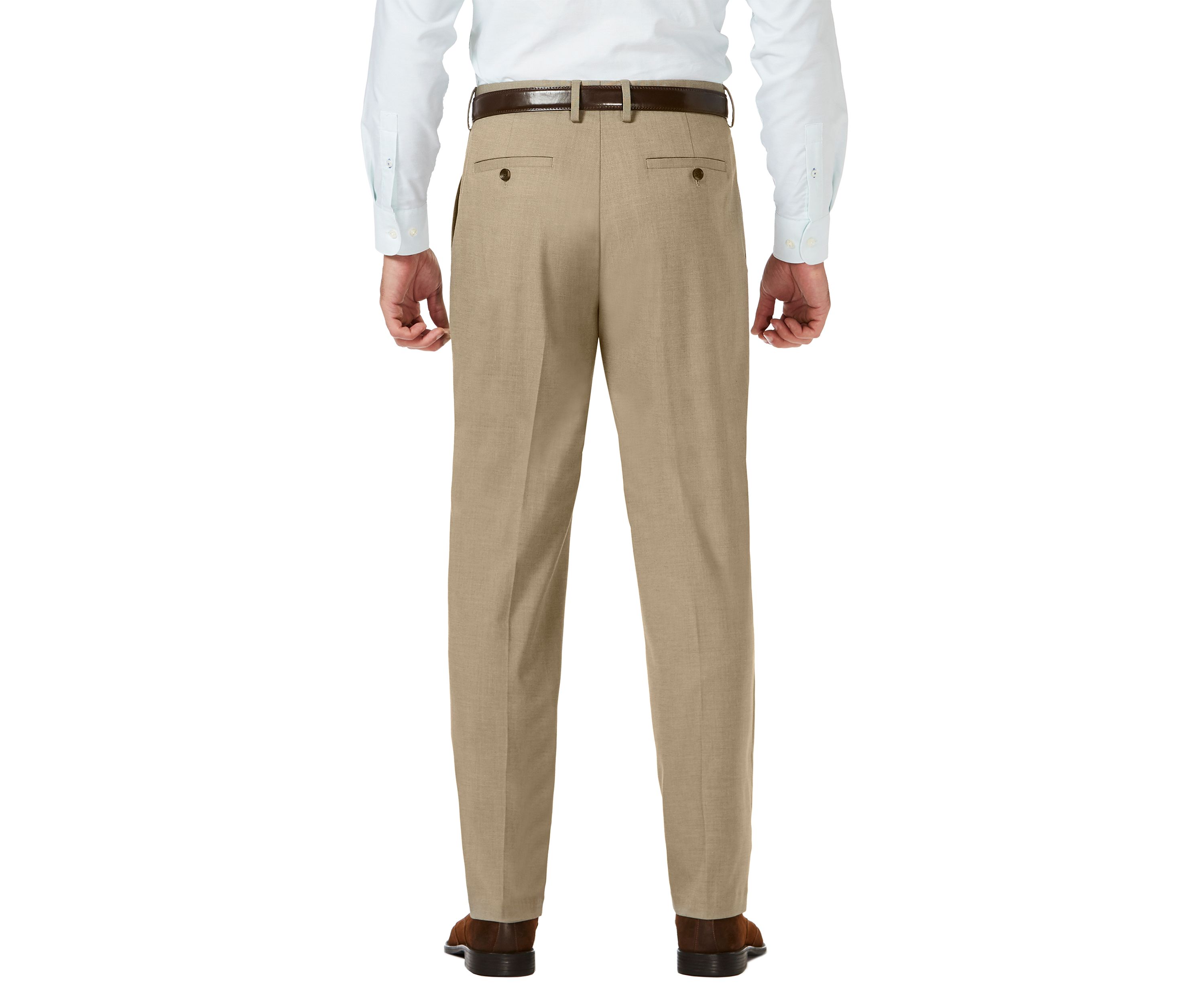 Sharkskin Classic Fit Flat Front Expandable Waist Dress Pants