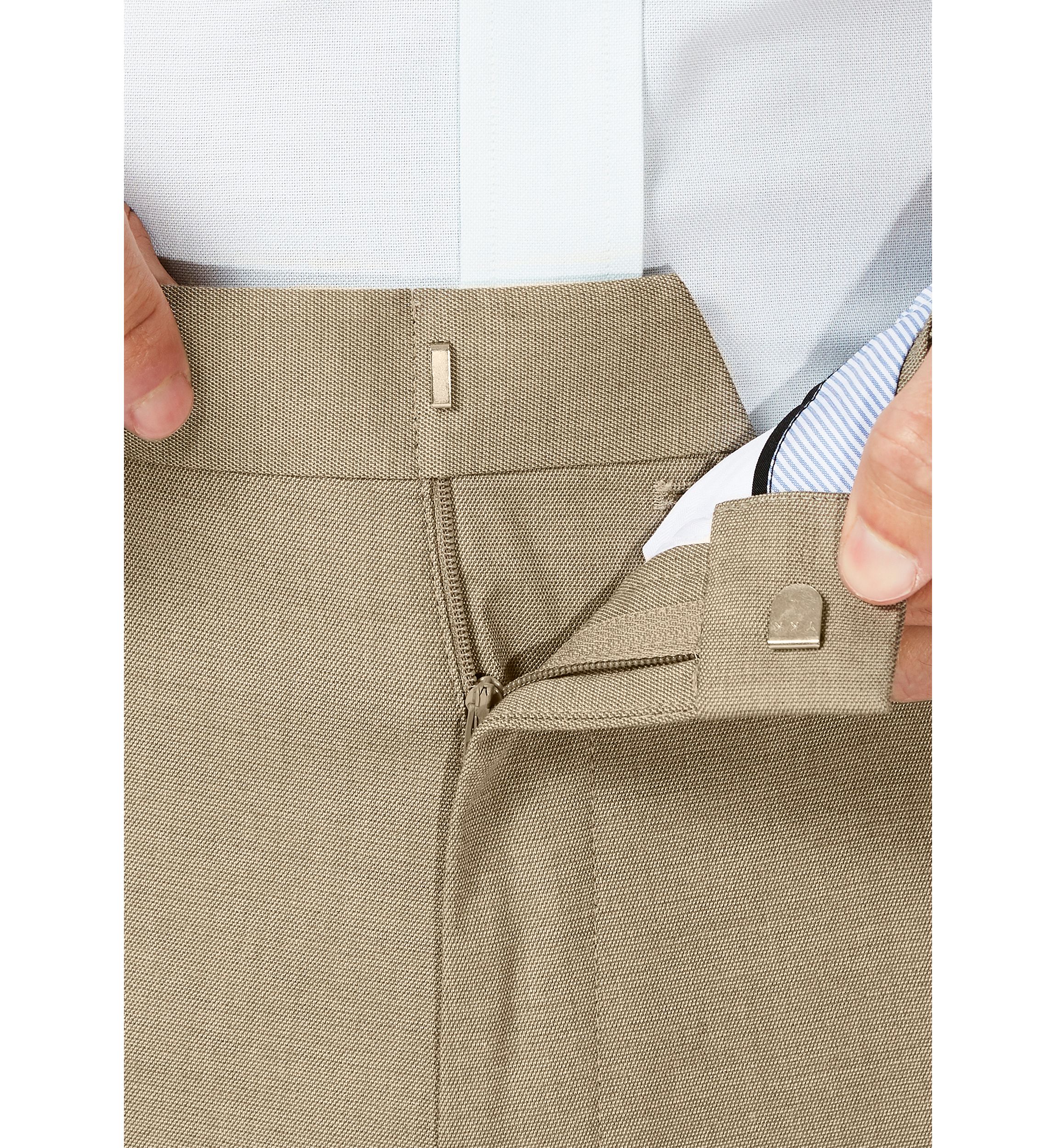 Sharkskin Classic Fit Flat Front Expandable Waist Dress Pants