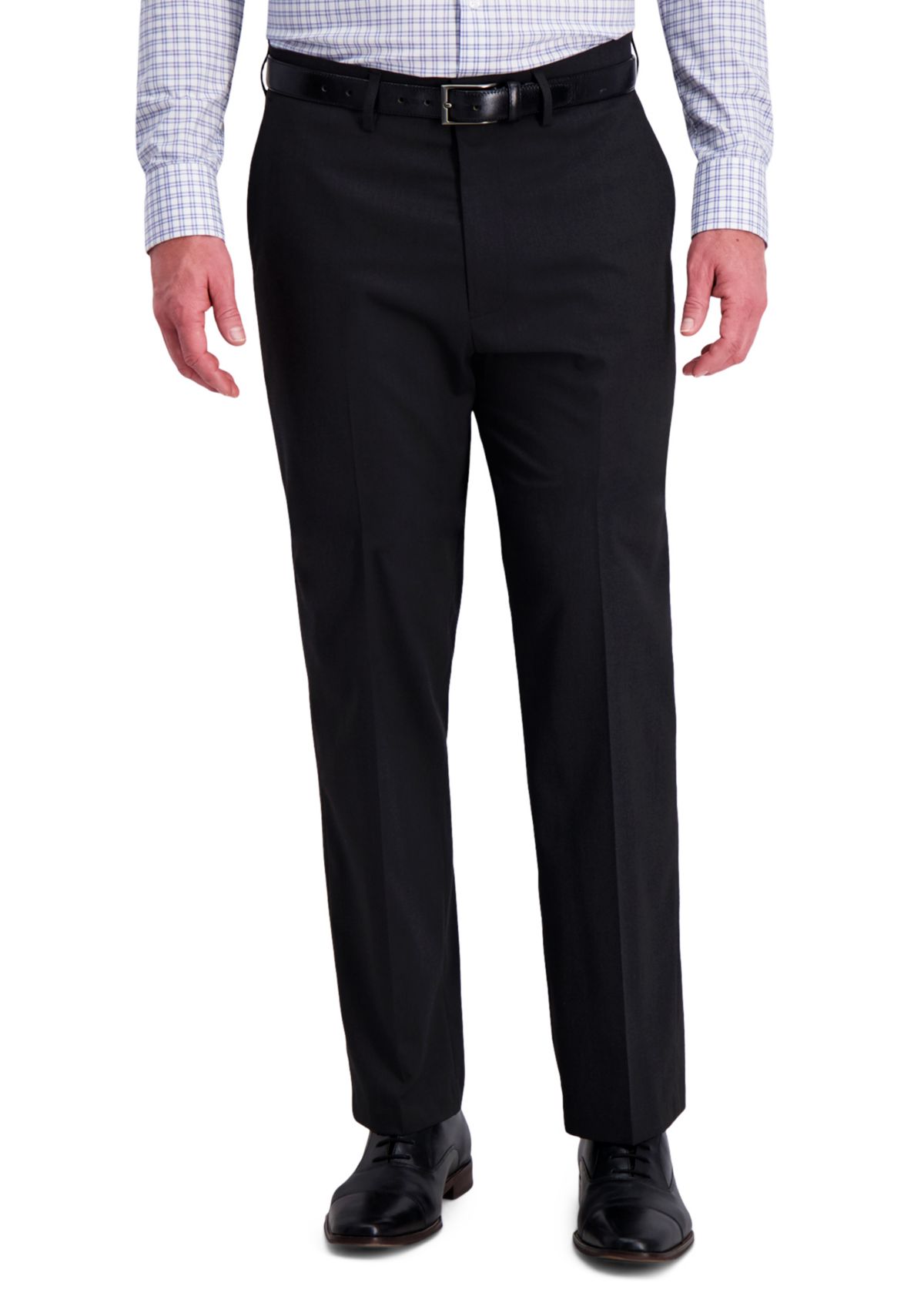 Diamond Weave 4-Way Stretch Classic Fit Flat Front Dress Pants