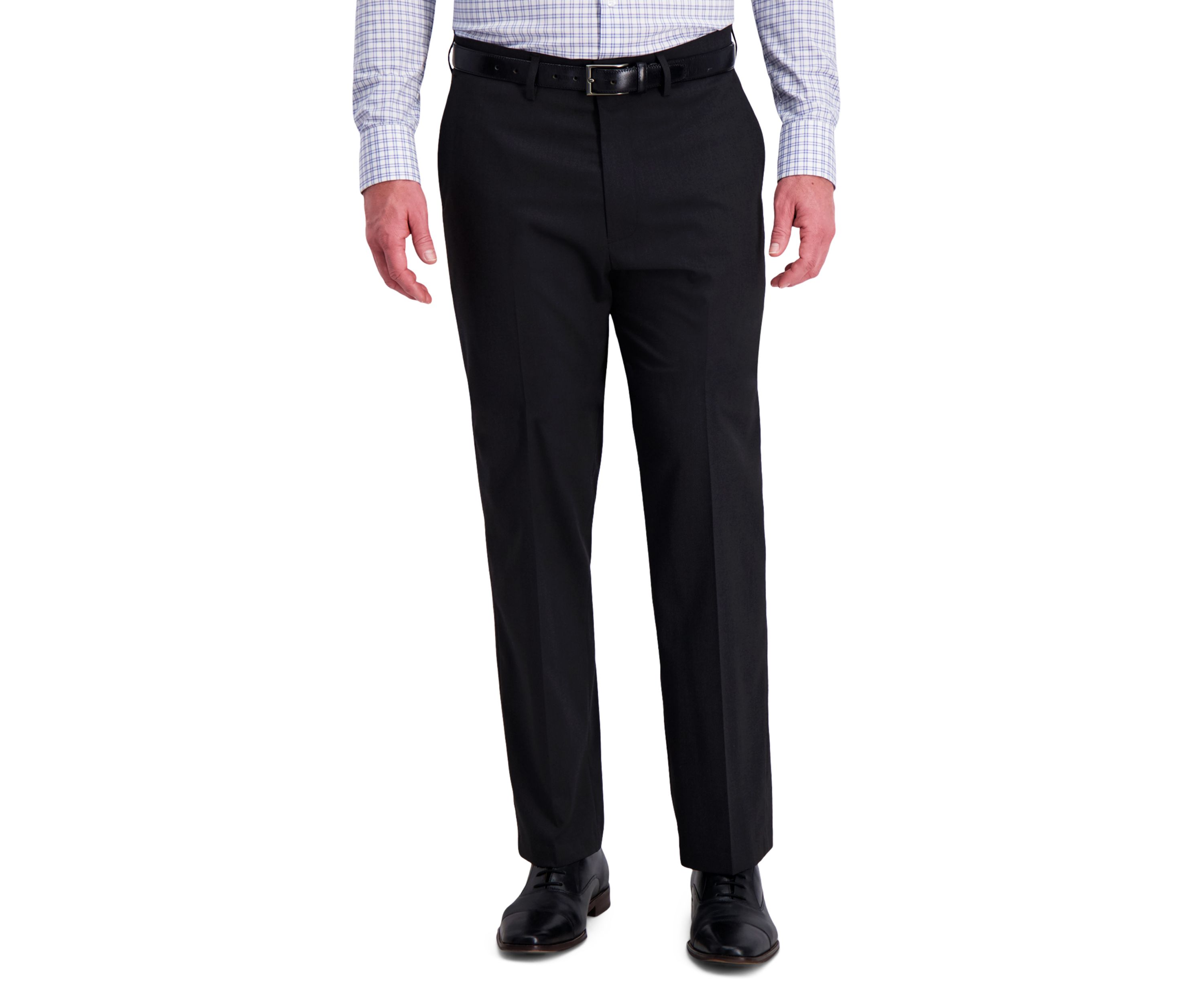 Diamond Weave 4-Way Stretch Classic Fit Flat Front Dress Pants