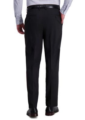 Diamond Weave 4-Way Stretch Classic Fit Flat Front Dress Pants