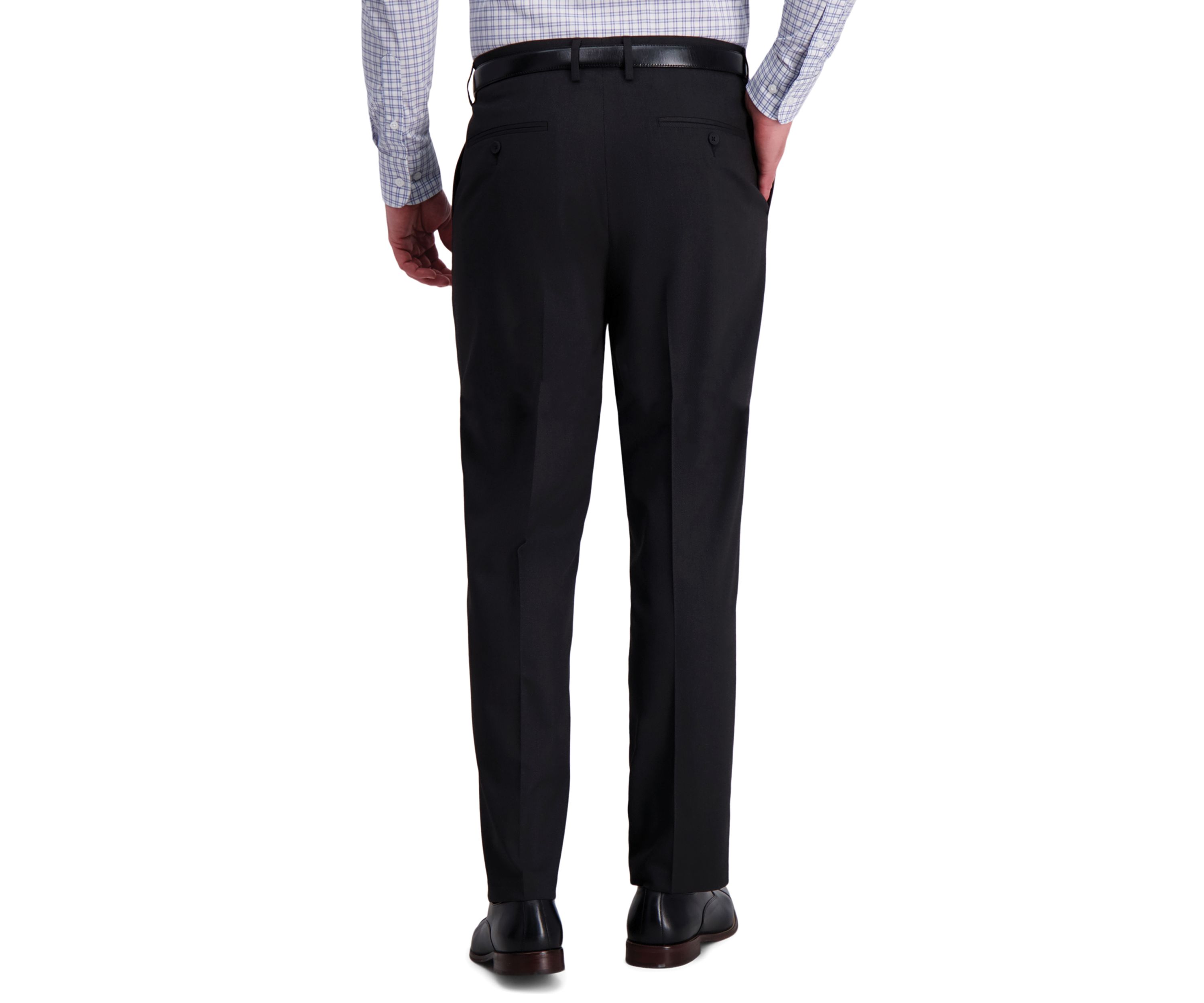 Diamond Weave 4-Way Stretch Classic Fit Flat Front Dress Pants