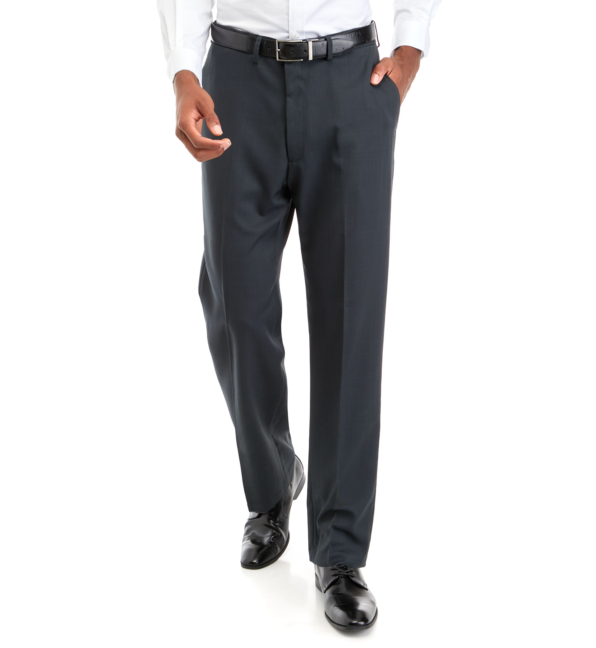 Premium Comfort Dress Pants - Tonal Grid Classic Fit Pants