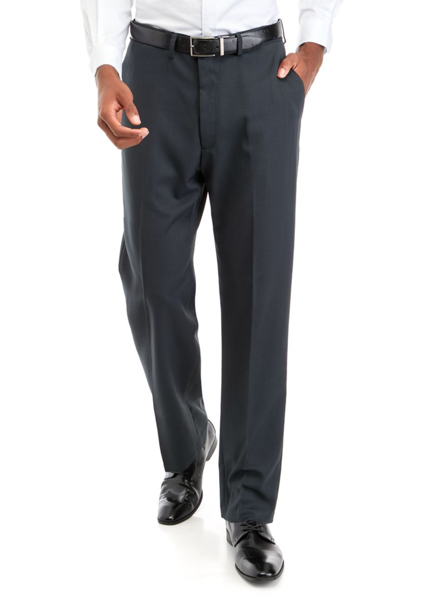 Premium Comfort Dress Pants - Tonal Grid Classic Fit Pants