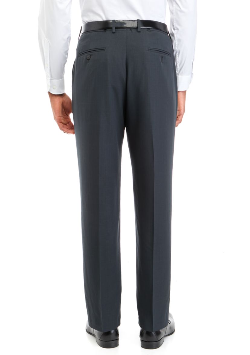 Premium Comfort Dress Pants - Tonal Grid Classic Fit Pants