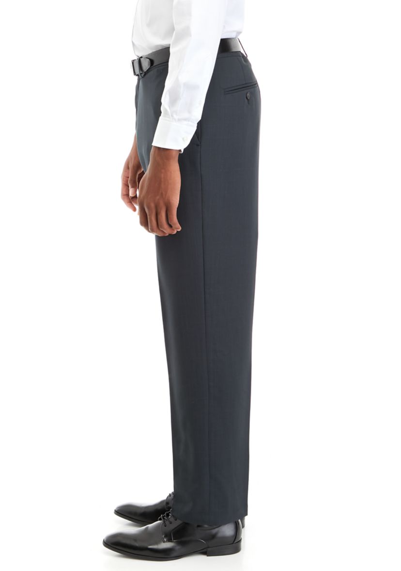 Premium Comfort Dress Pants - Tonal Grid Classic Fit Pants