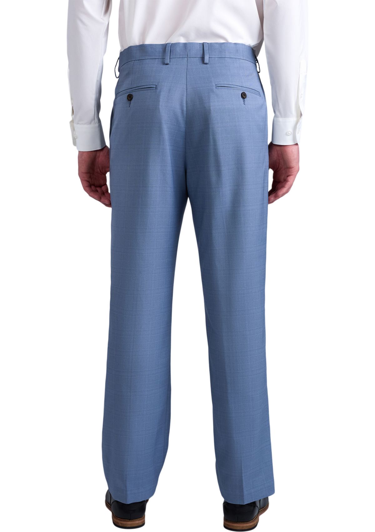  Mens Premium Comfort Tonal Plaid Classic Fit Flat Front Dress Pants