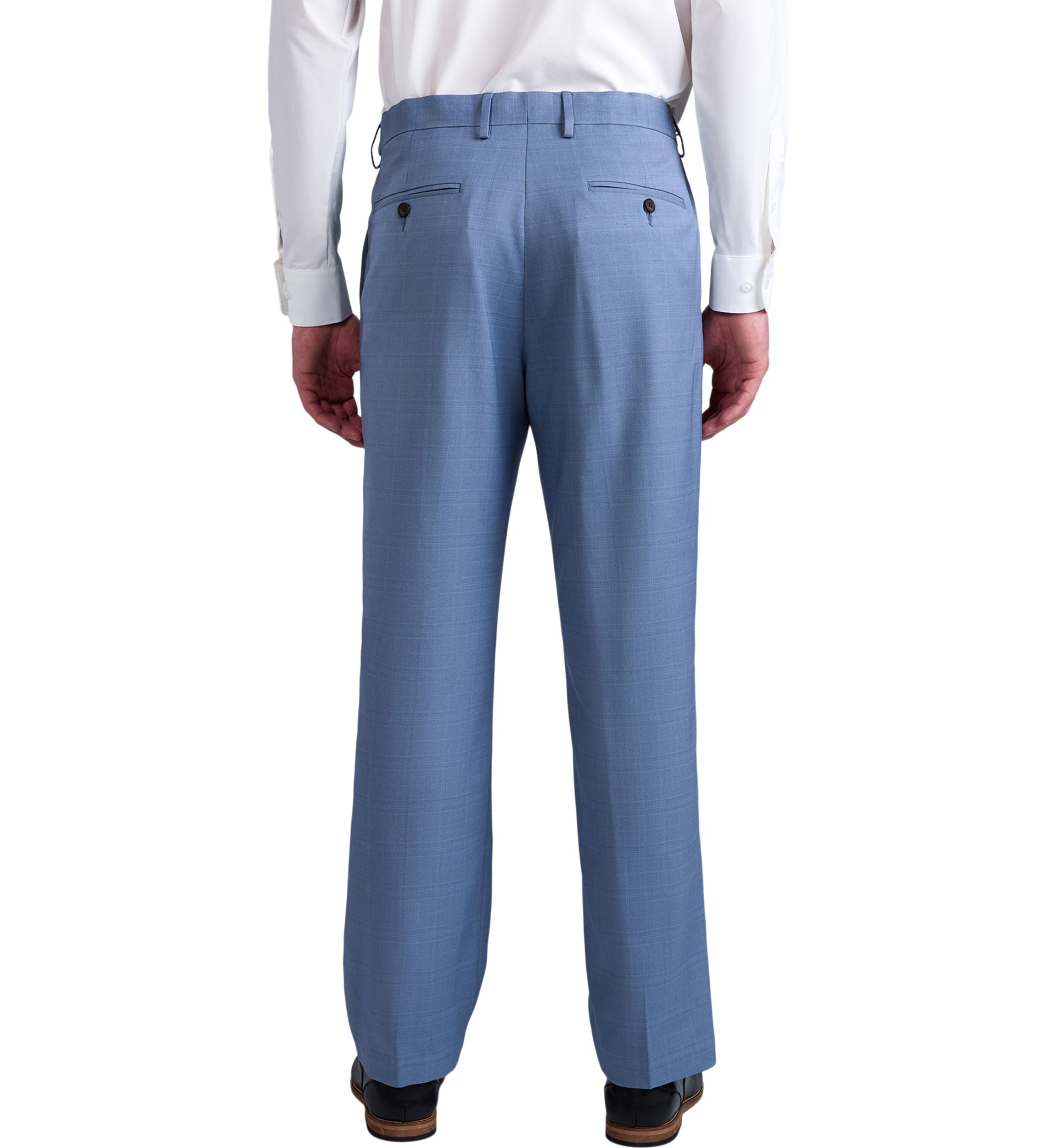 Mens Premium Comfort Tonal Plaid Classic Fit Flat Front Dress Pants