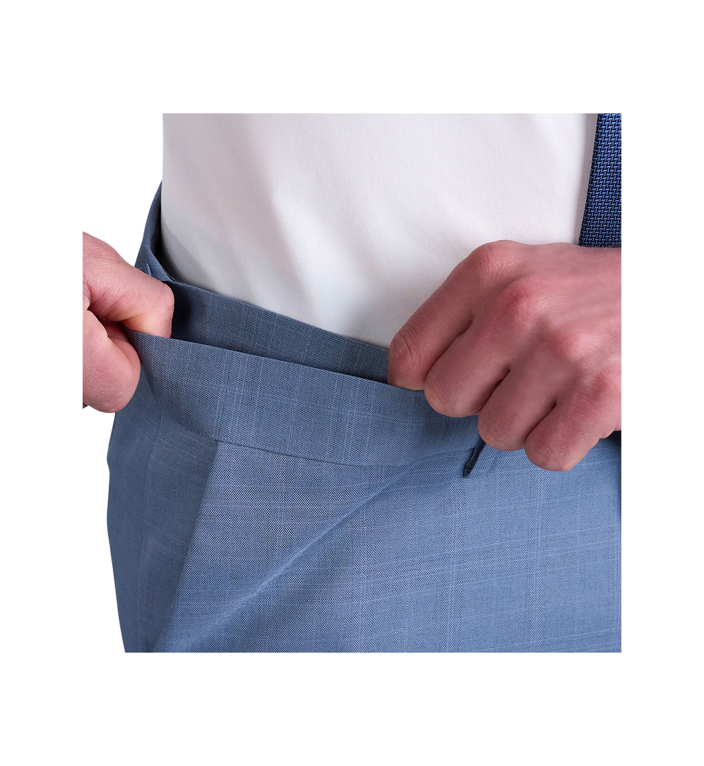  Mens Premium Comfort Tonal Plaid Classic Fit Flat Front Dress Pants