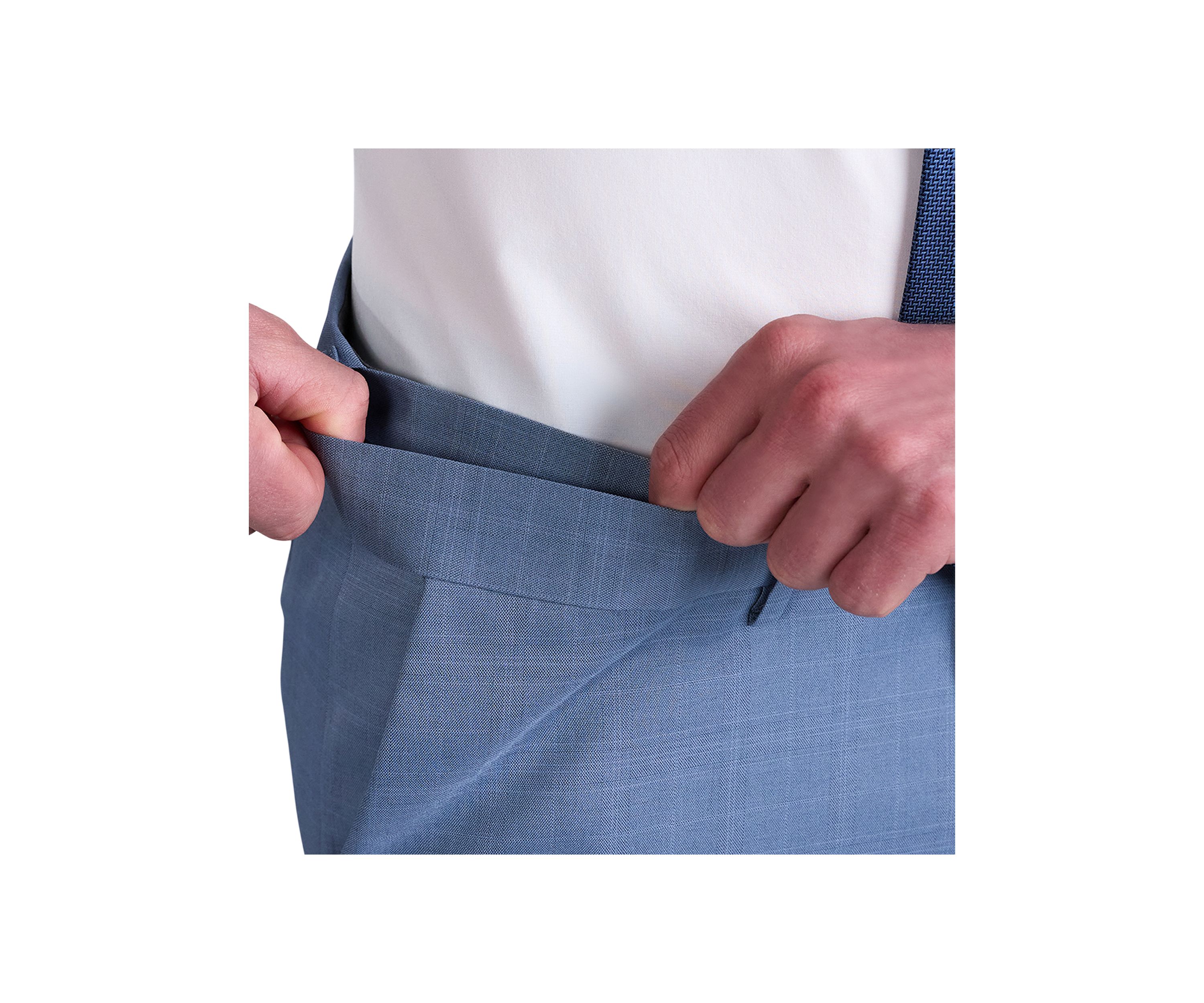  Mens Premium Comfort Tonal Plaid Classic Fit Flat Front Dress Pants