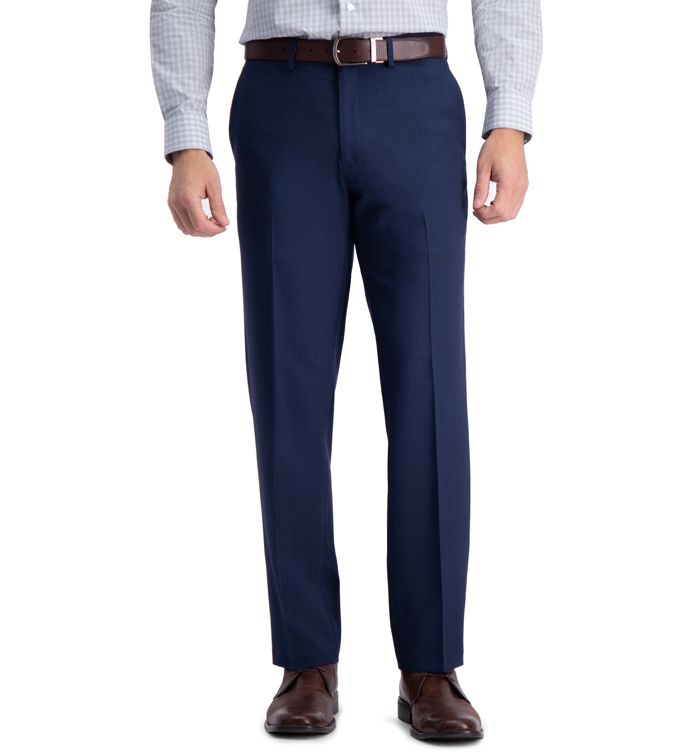 Mens Premium Comfort Straight Fit Flat Front Dress Pant