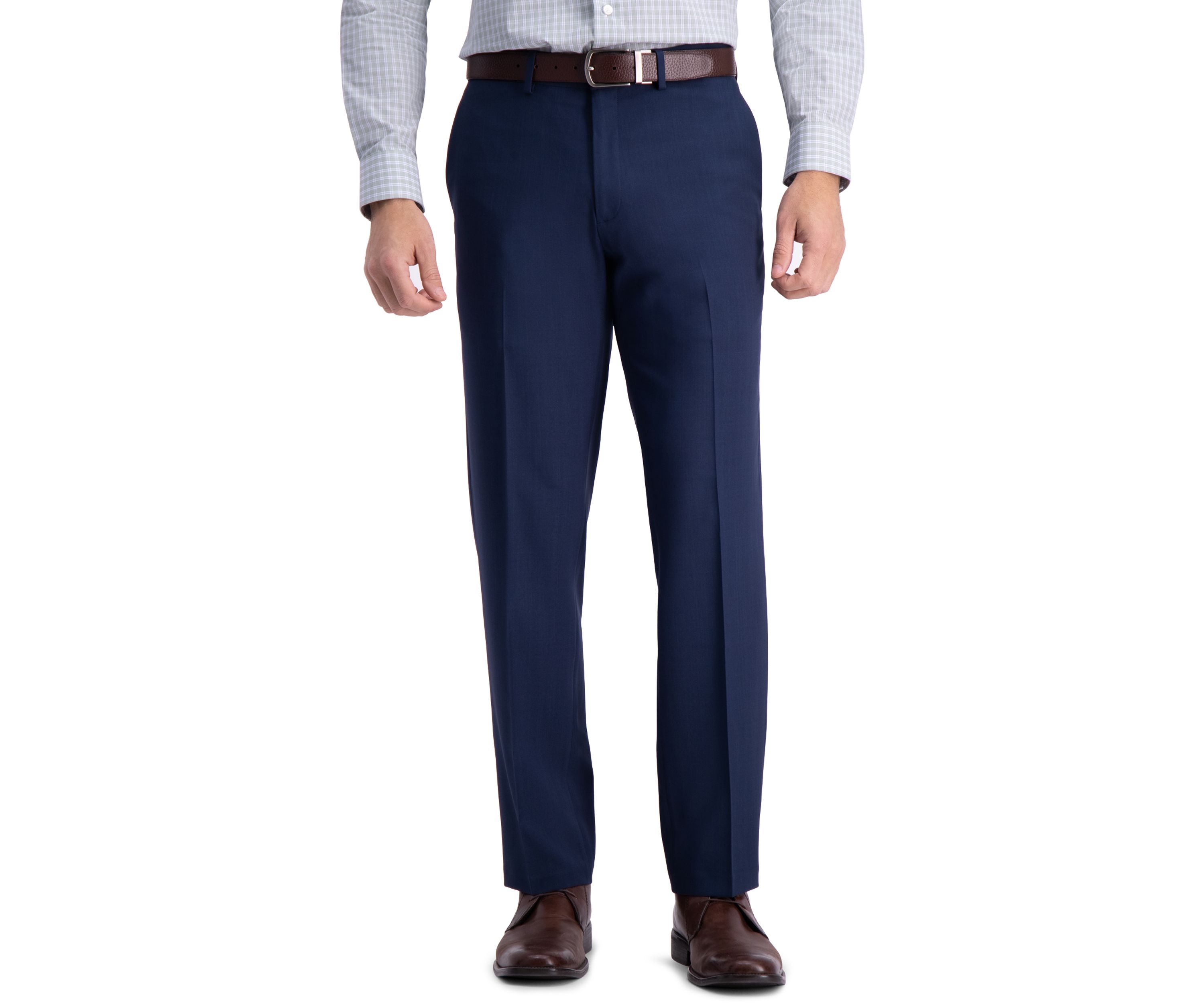 Mens Premium Comfort Straight Fit Flat Front Dress Pant