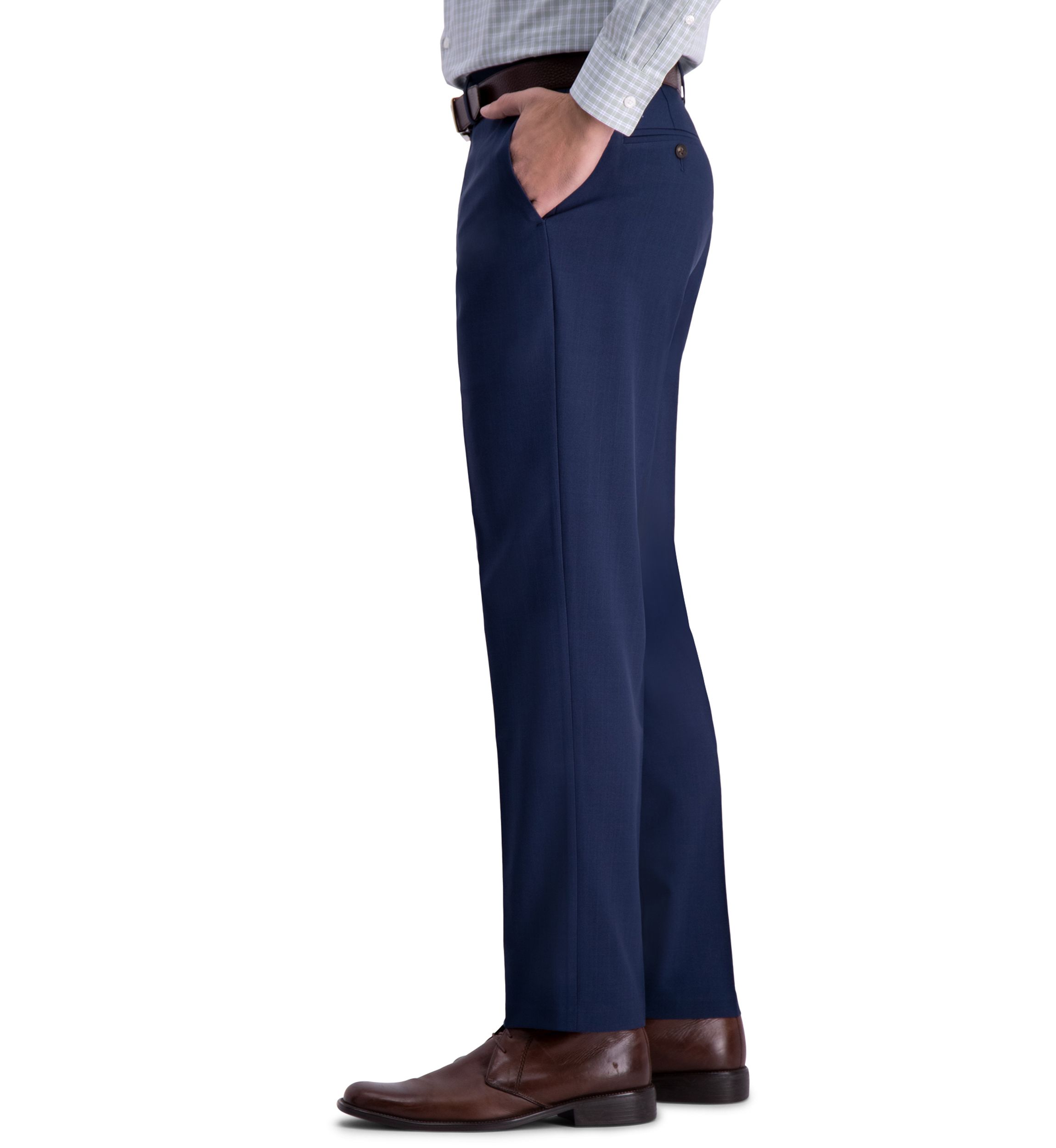 Mens Premium Comfort Straight Fit Flat Front Dress Pant