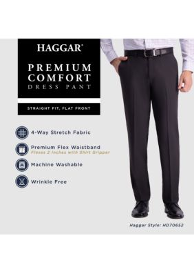 Haggar Premium Comfort Straight Fit Flat Front Dress Pants