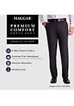 Premium Comfort Straight Fit Flat Front Dress Pants