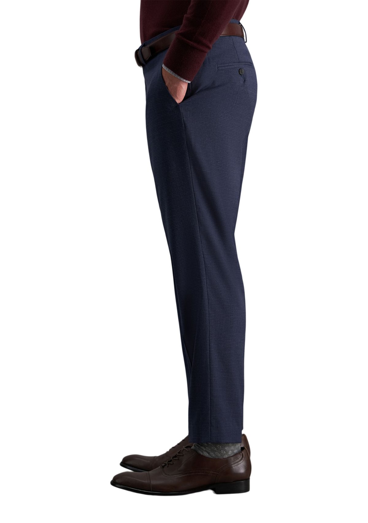 Straight Fit Flat Front Dress Pants
