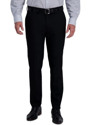 Men's Solid 4 Way Stretch Slim Fit Flat Front Dress Pants