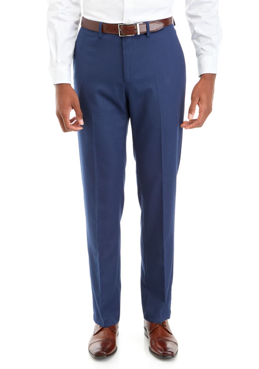 Mens Slim Fit Basketweave Dress Pants