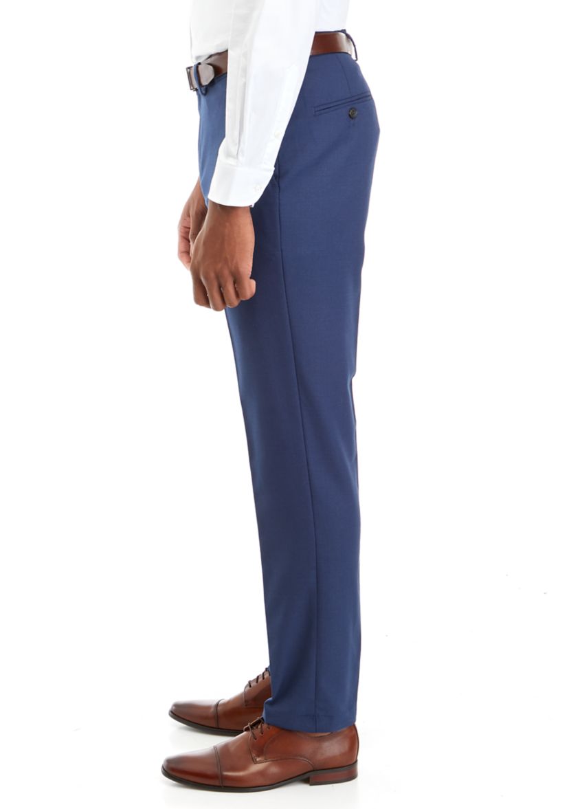Mens Slim Fit Basketweave Dress Pants