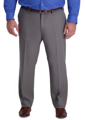 Haggar Men's Big & Tall Active Series Classic Fit Flat Front Active Flex Waistband Dress Pants, Grey, 60 x 30