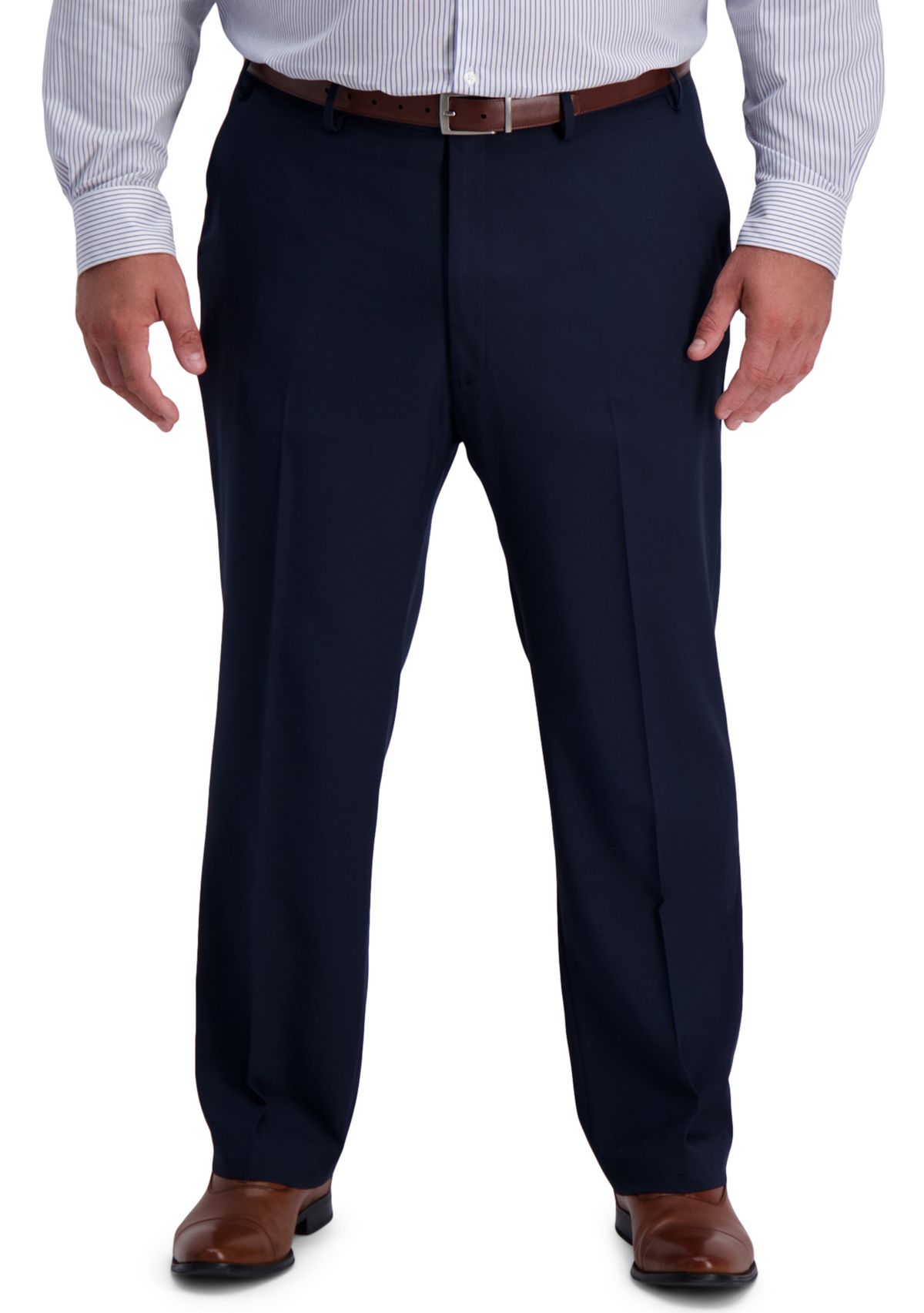 Big & Tall Active Series Classic Fit Flat Front Active Flex Waistband Dress Pants