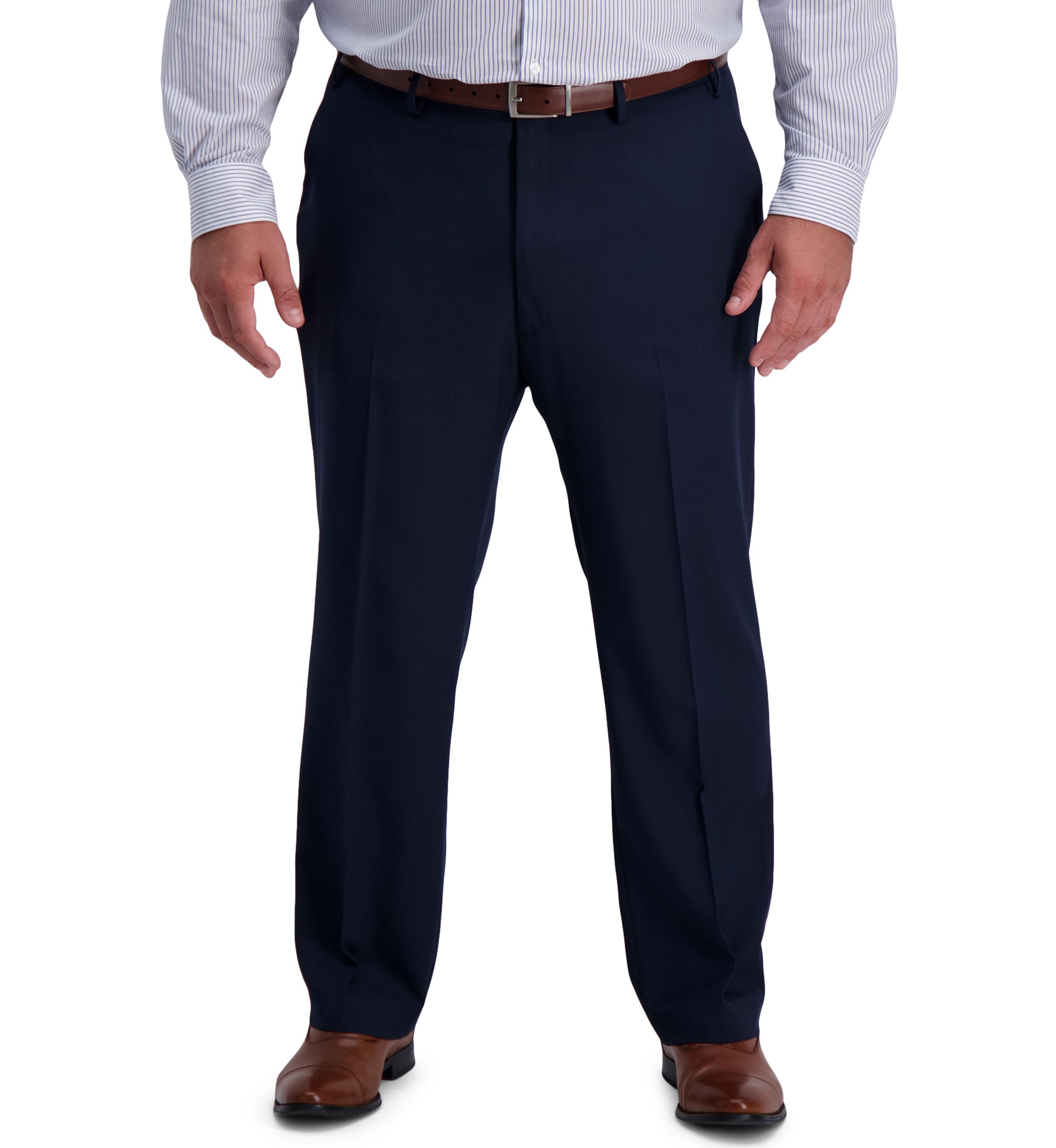 Big & Tall Active Series Classic Fit Flat Front Active Flex Waistband Dress Pants