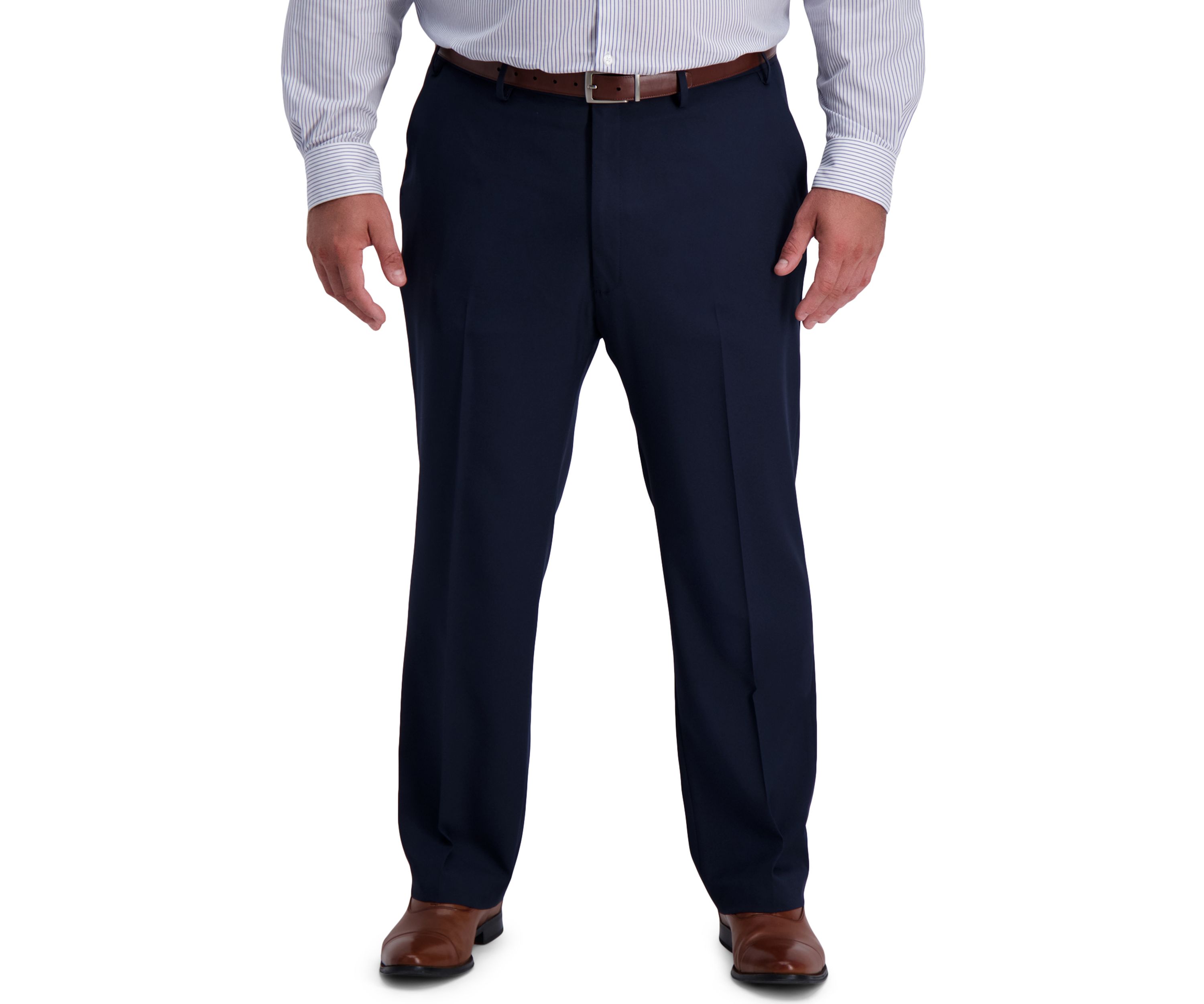 Big & Tall Active Series Classic Fit Flat Front Active Flex Waistband Dress Pants