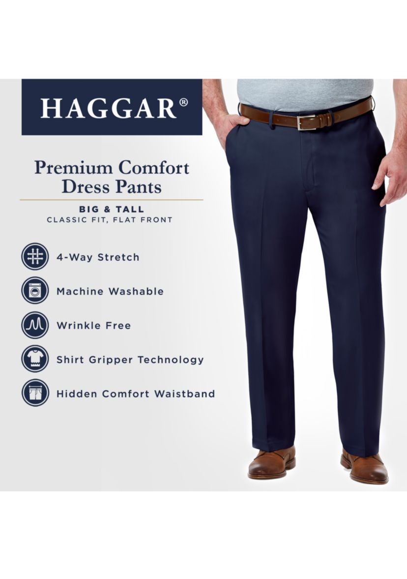 haggar premium comfort dress pant classic fit flat front Haggar Premium Comfort Dress Pants, Pleated Front in Dark Chocolate main image 0