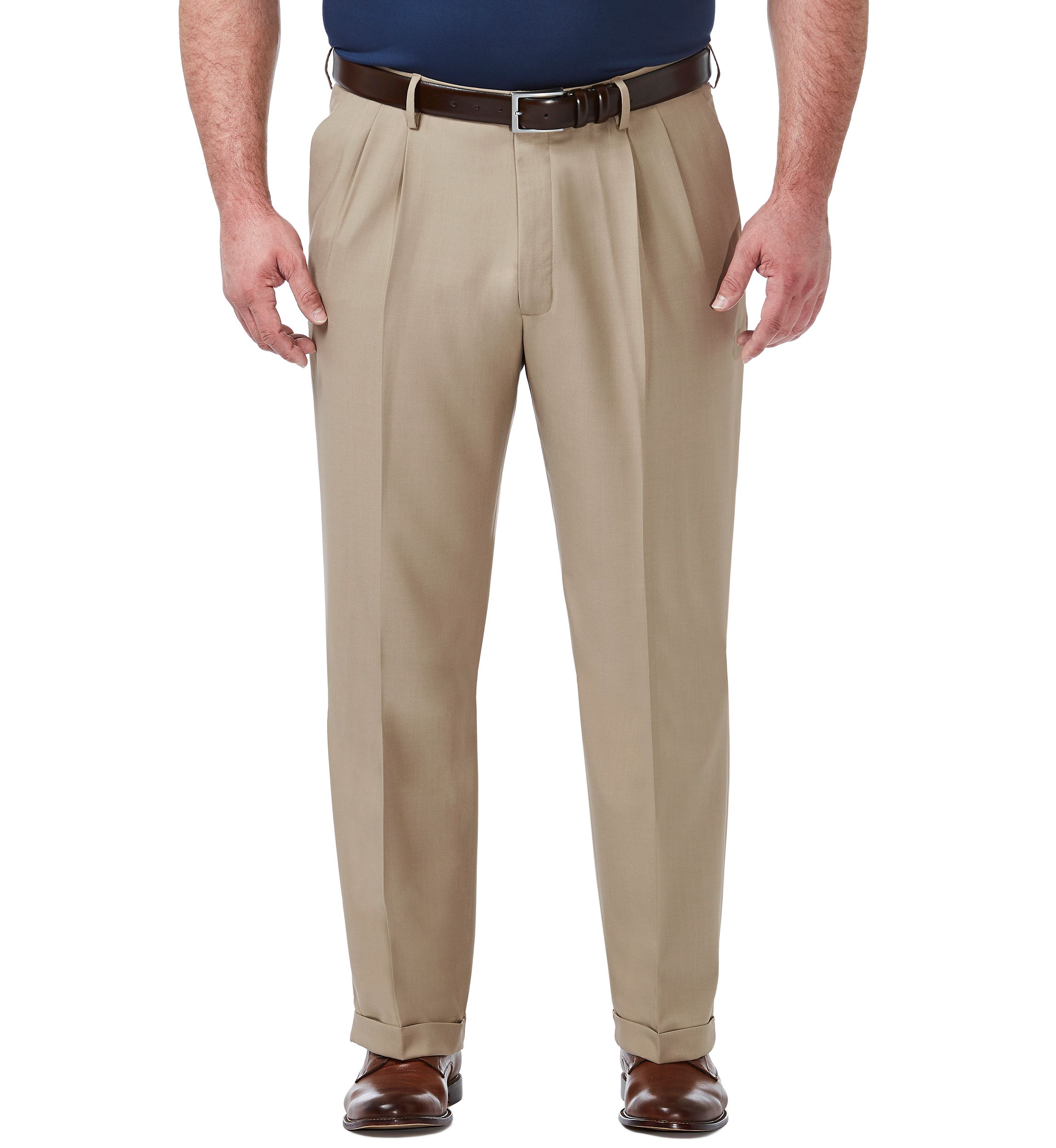 Big & Tall Premium Comfort 4-Way Stretch Classic Fit Pleat Dress Pants