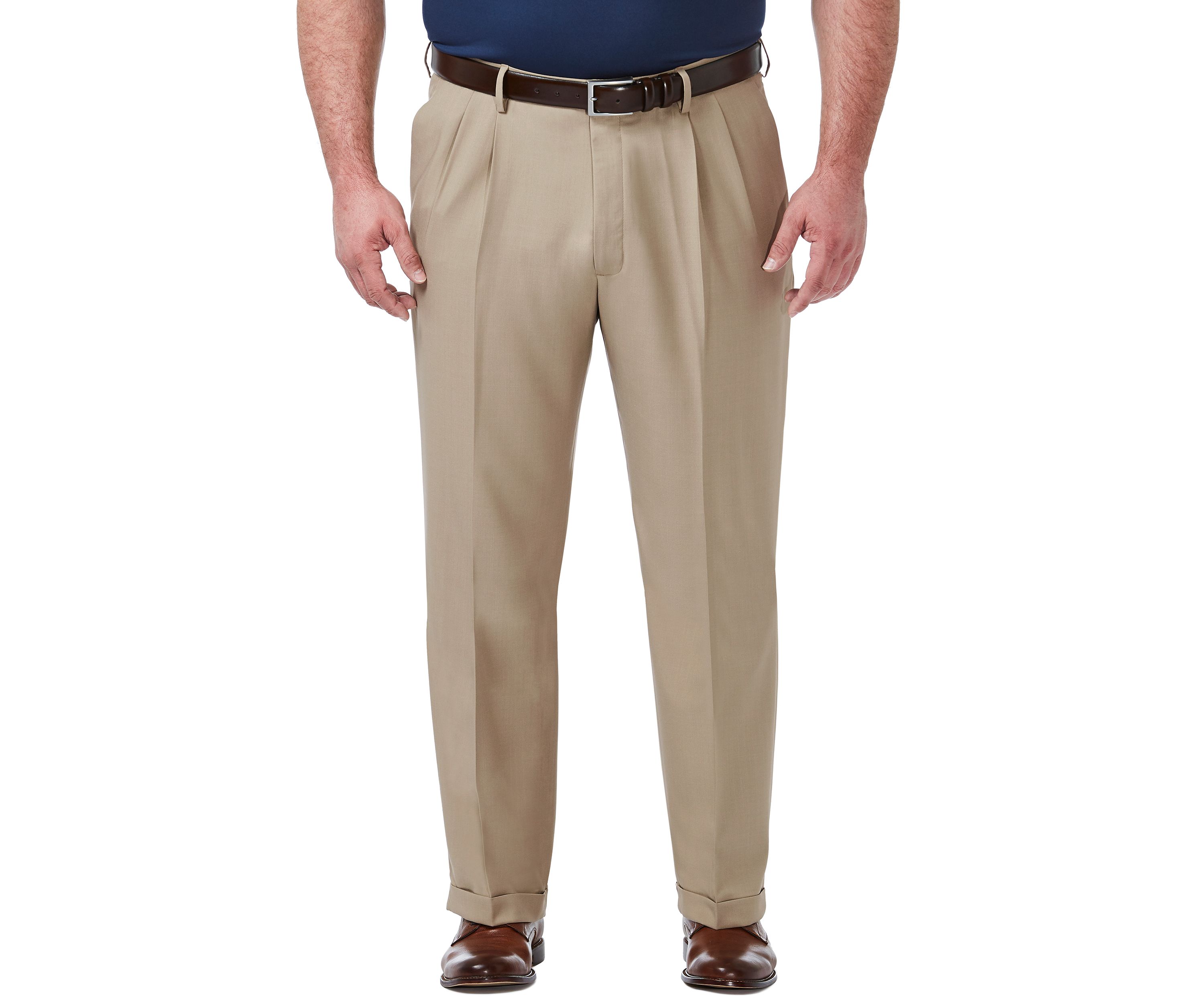 Big & Tall Premium Comfort 4-Way Stretch Classic Fit Pleat Dress Pants