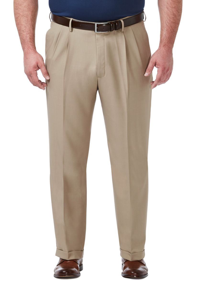 Big & Tall Premium Comfort 4-Way Stretch Classic Fit Pleat Dress Pants