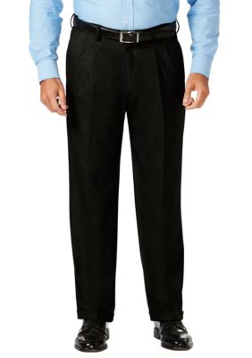 Big & Tall J.M.  Sharkskin Classic Fit Hidden Comfort Waistband Pleat Dress Pants