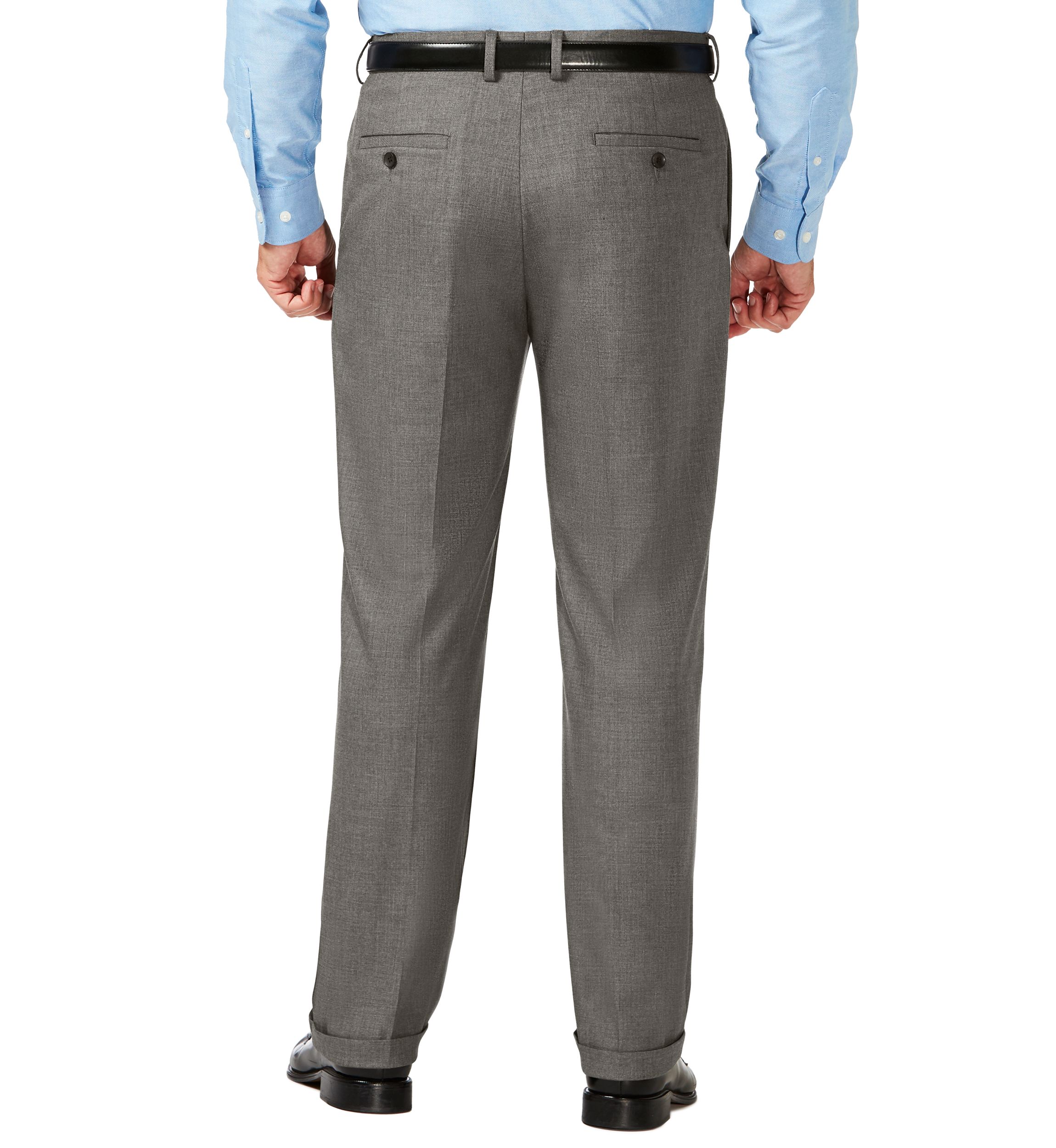 Big & Tall J.M.  Sharkskin Classic Fit Hidden Comfort Waistband Pleat Dress Pants