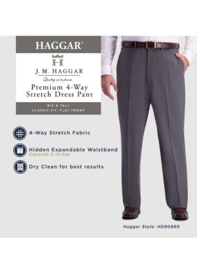 Big & Tall 4 Way Stretch Classic Fit Flat Front Dress Pants