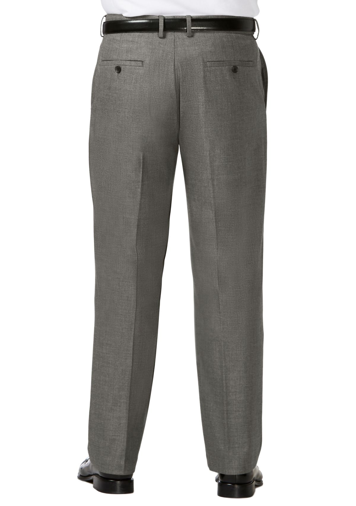 Big & Tall J.M.  Sharkskin Classic Fit Hidden Comfort Waistband Flat Front Dress Pants