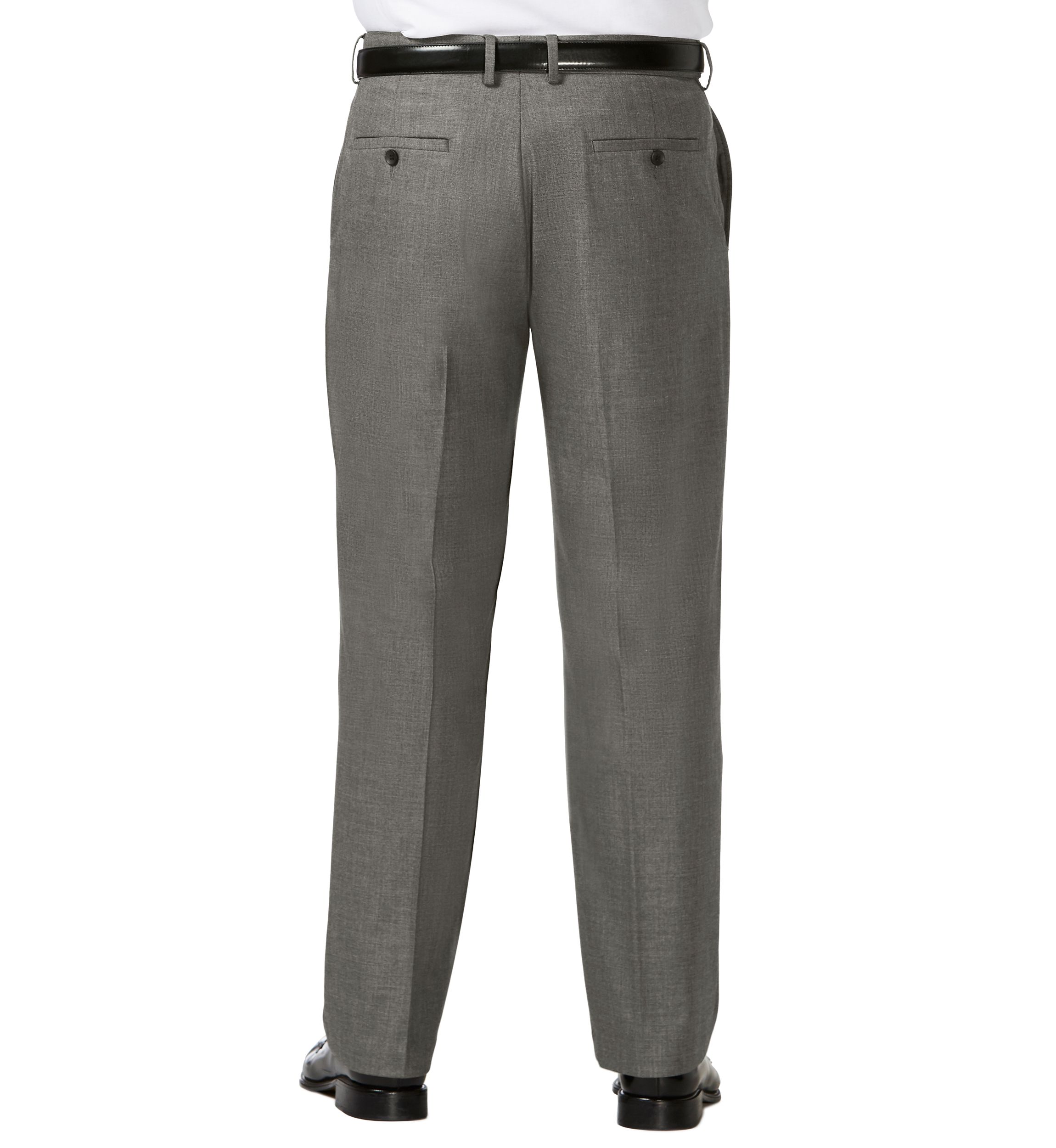 Big & Tall J.M.  Sharkskin Classic Fit Hidden Comfort Waistband Flat Front Dress Pants