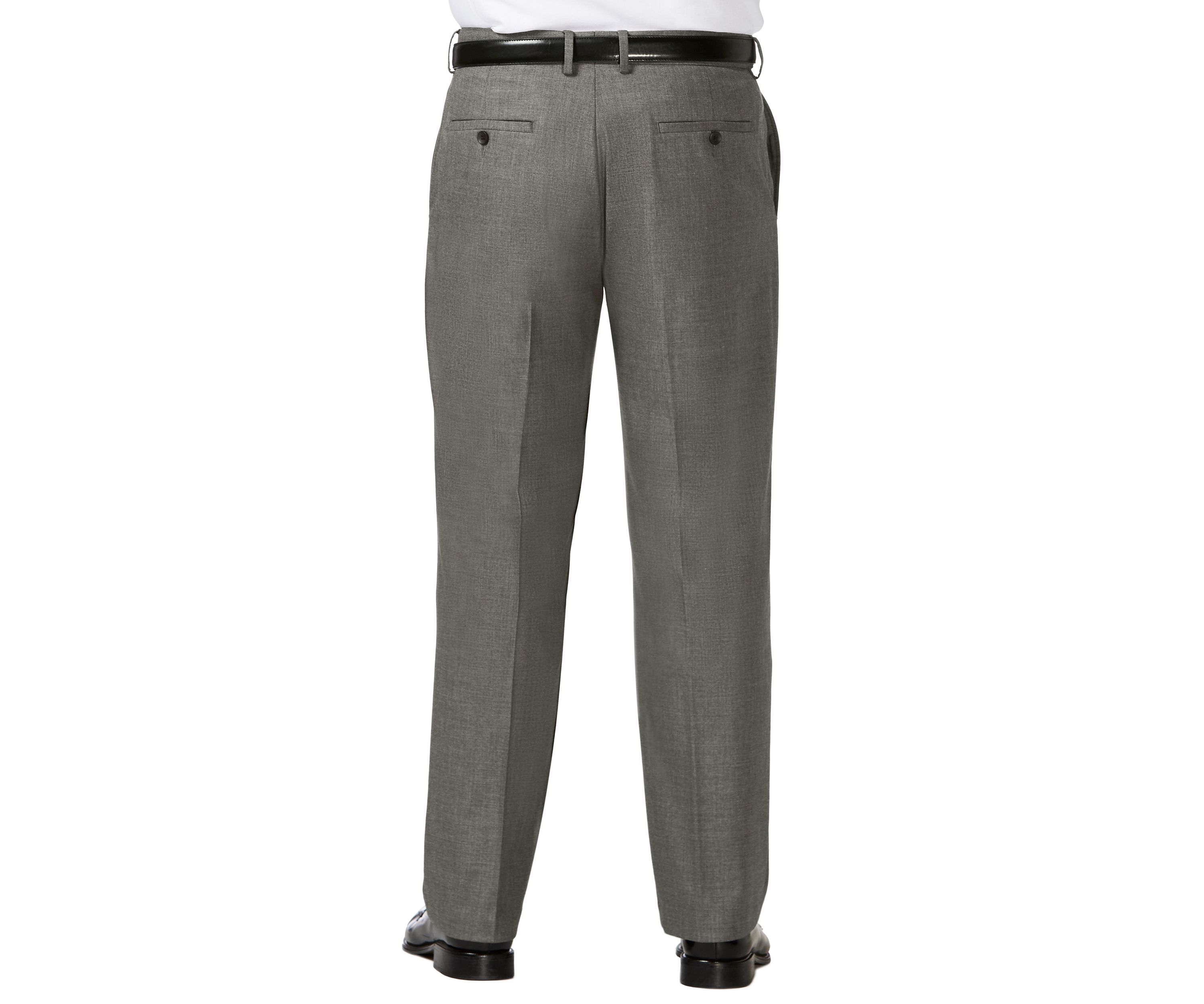 Big & Tall J.M.  Sharkskin Classic Fit Hidden Comfort Waistband Flat Front Dress Pants