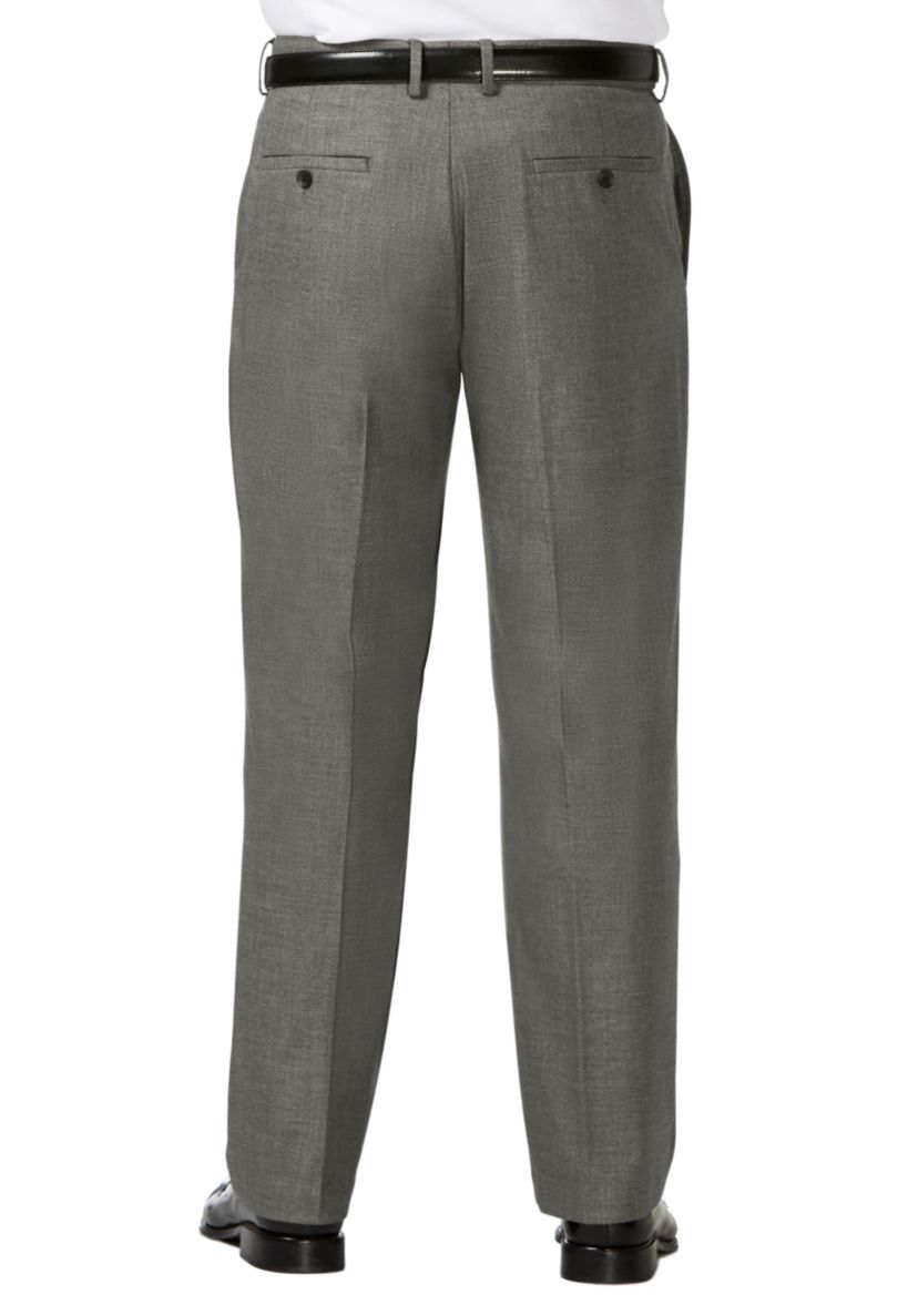 Big & Tall J.M.  Sharkskin Classic Fit Hidden Comfort Waistband Flat Front Dress Pants