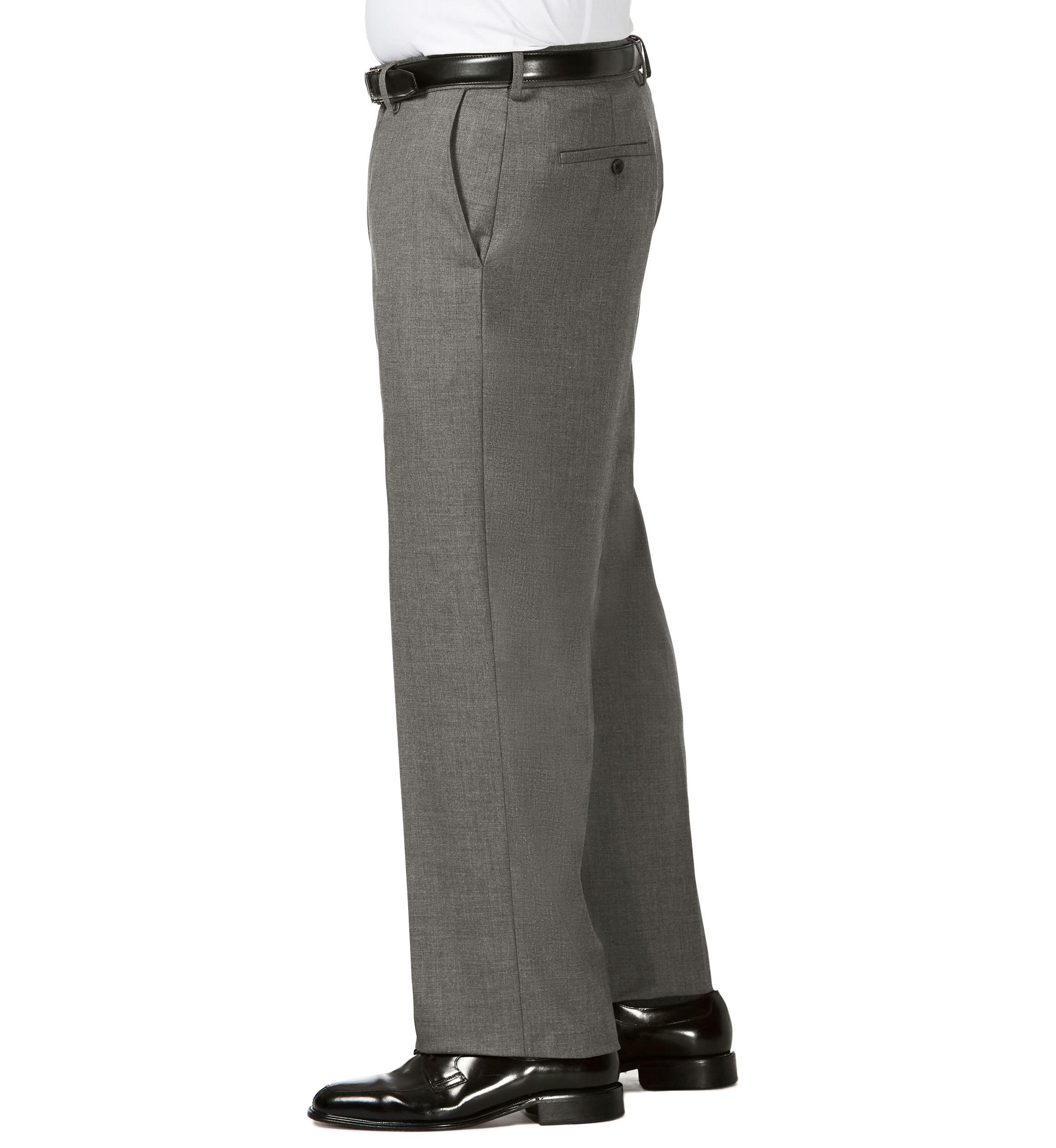 Big & Tall J.M.  Sharkskin Classic Fit Hidden Comfort Waistband Flat Front Dress Pants