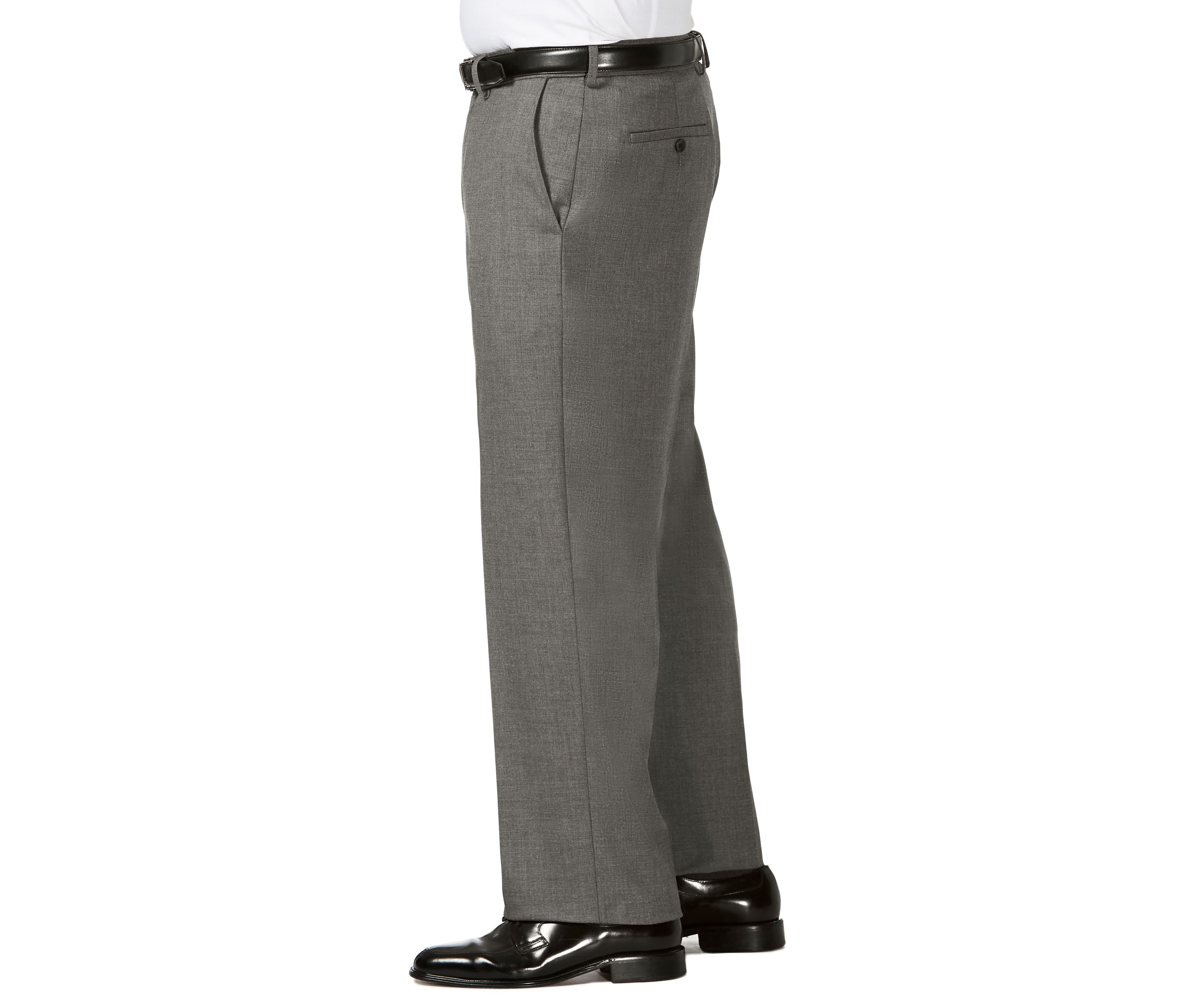 Big & Tall J.M.  Sharkskin Classic Fit Hidden Comfort Waistband Flat Front Dress Pants