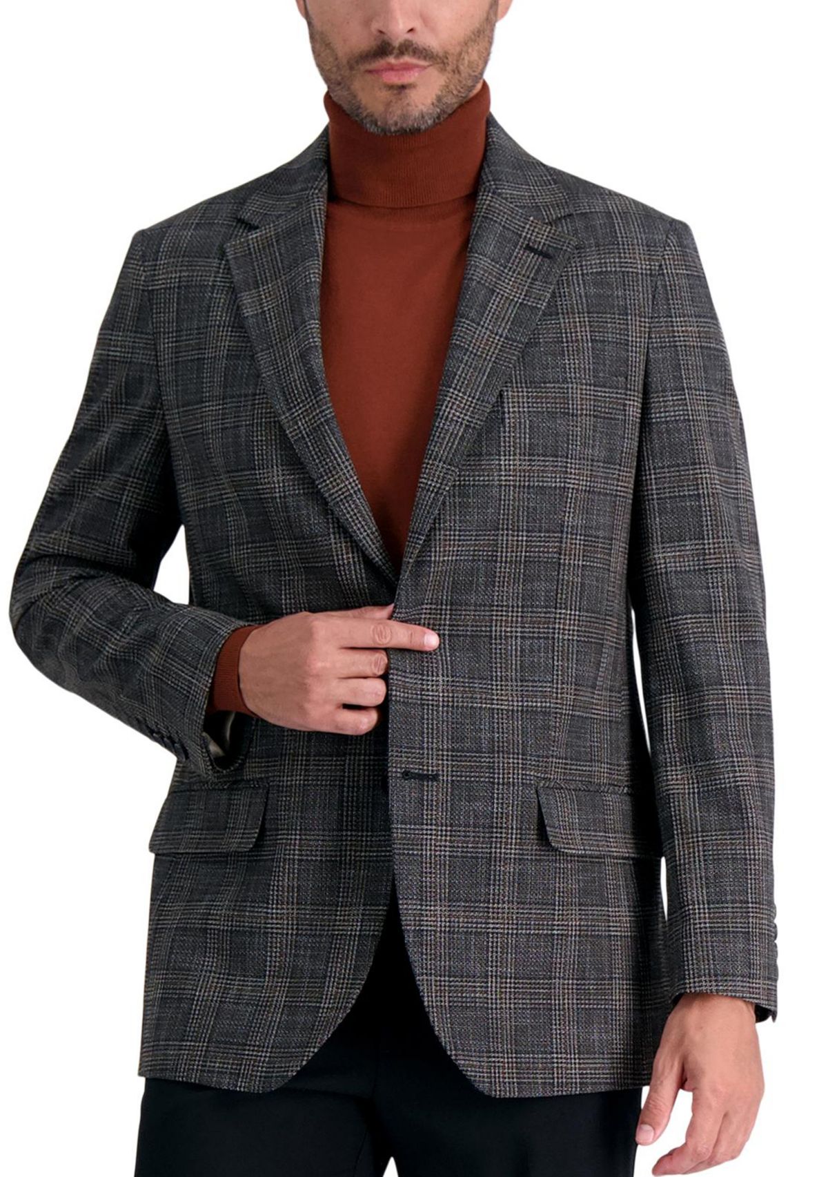 Mens Tailored Fit Glen Plaid Sportcoat