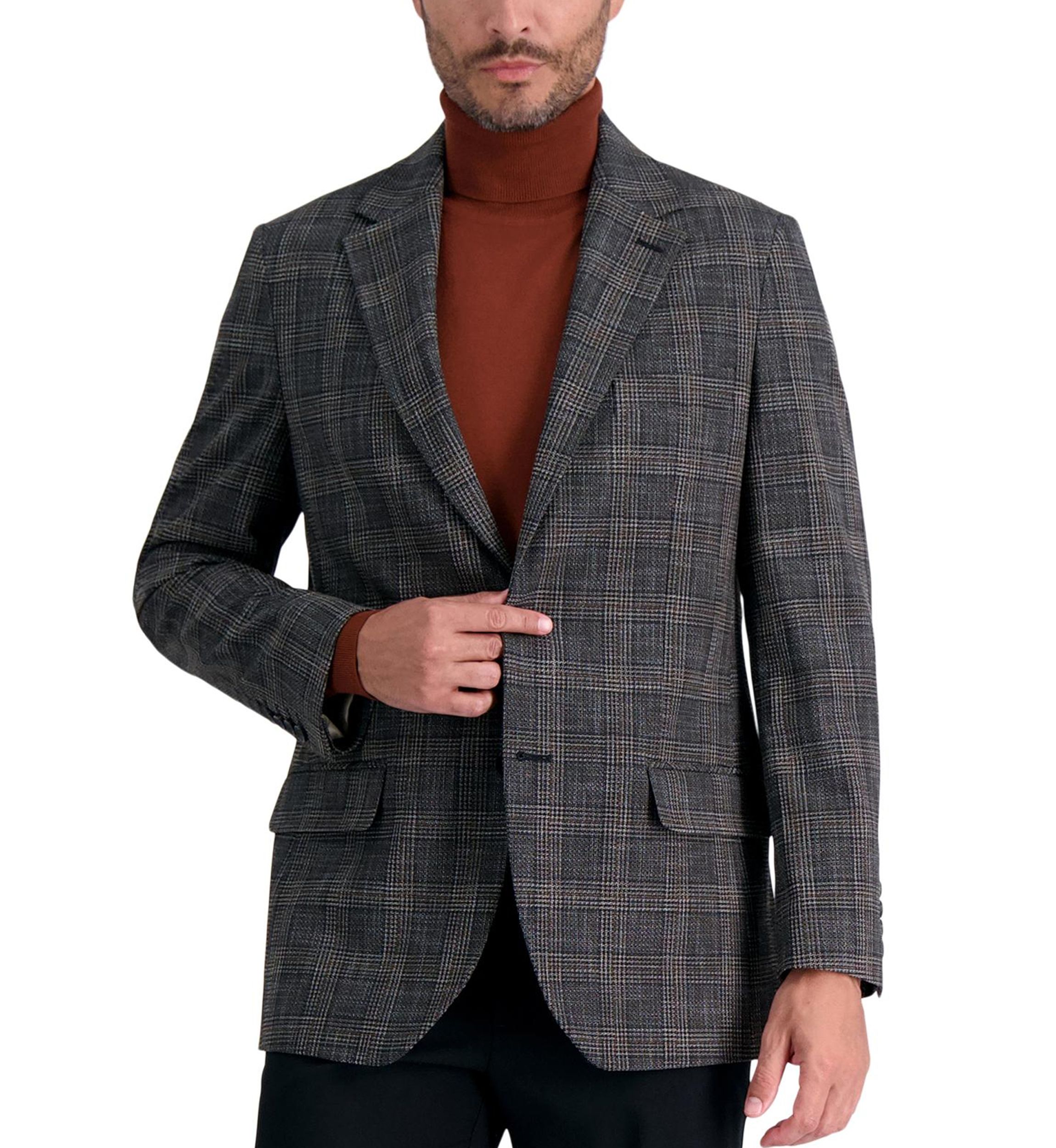 Mens Tailored Fit Glen Plaid Sportcoat