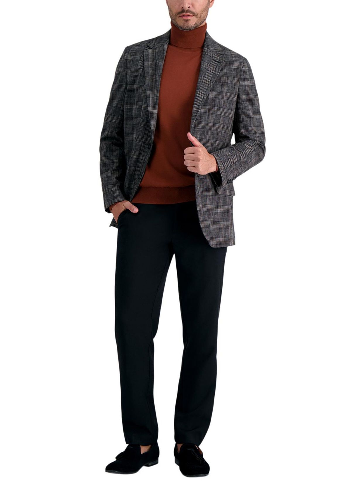 Mens Tailored Fit Glen Plaid Sportcoat