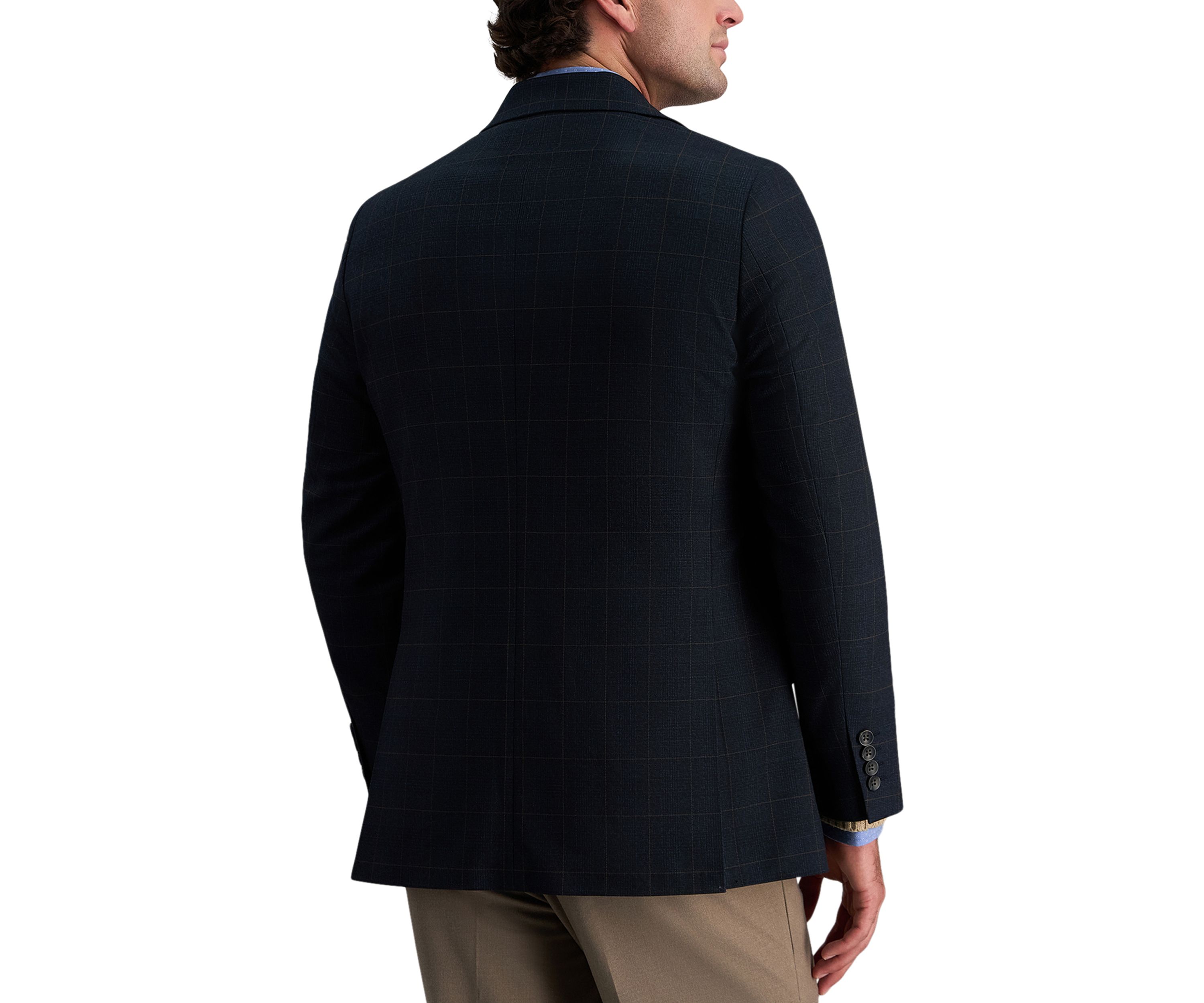 Mens Tailored Fit Glen Plaid Deco Weave Sport Coat