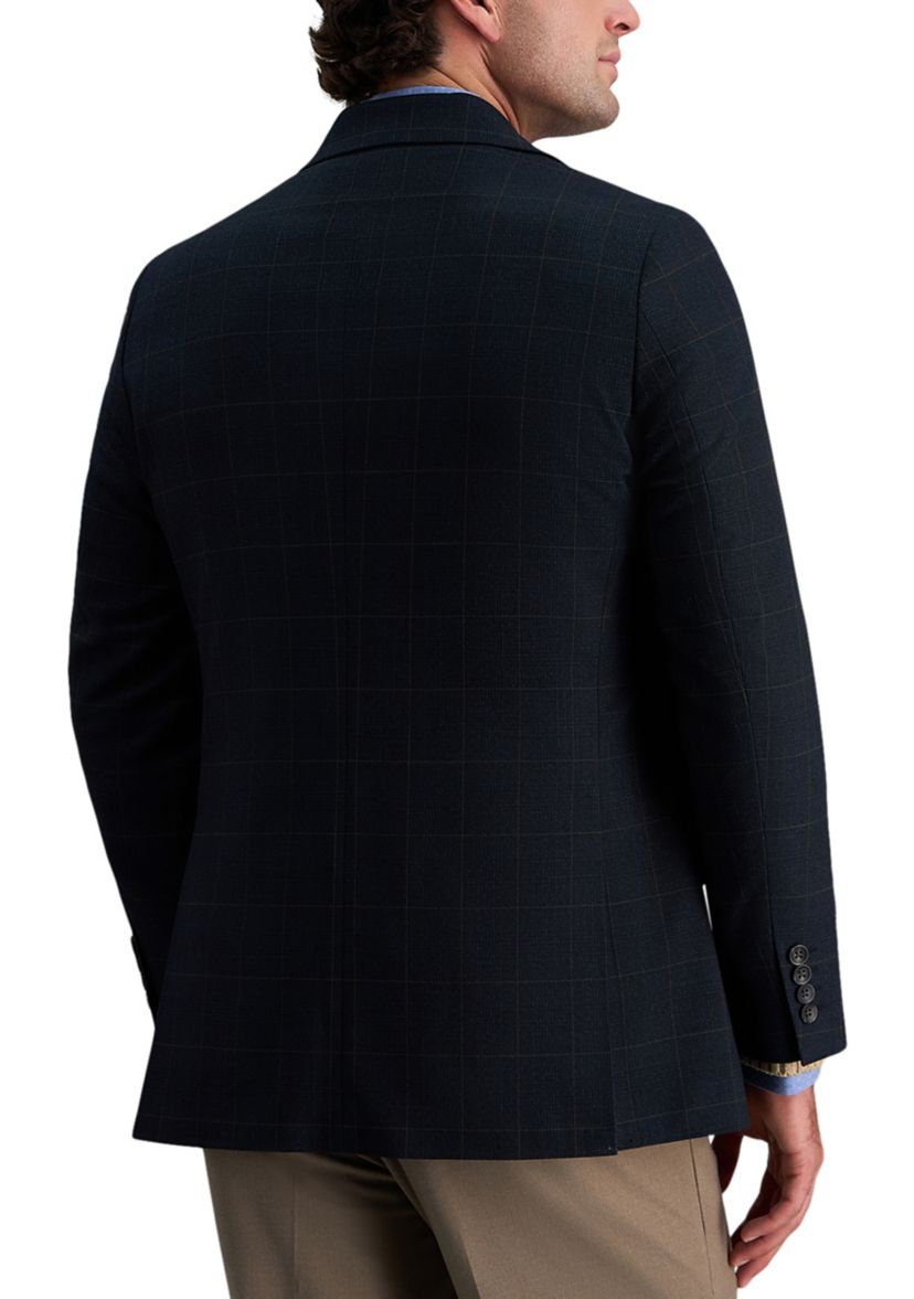 Mens Tailored Fit Glen Plaid Deco Weave Sport Coat